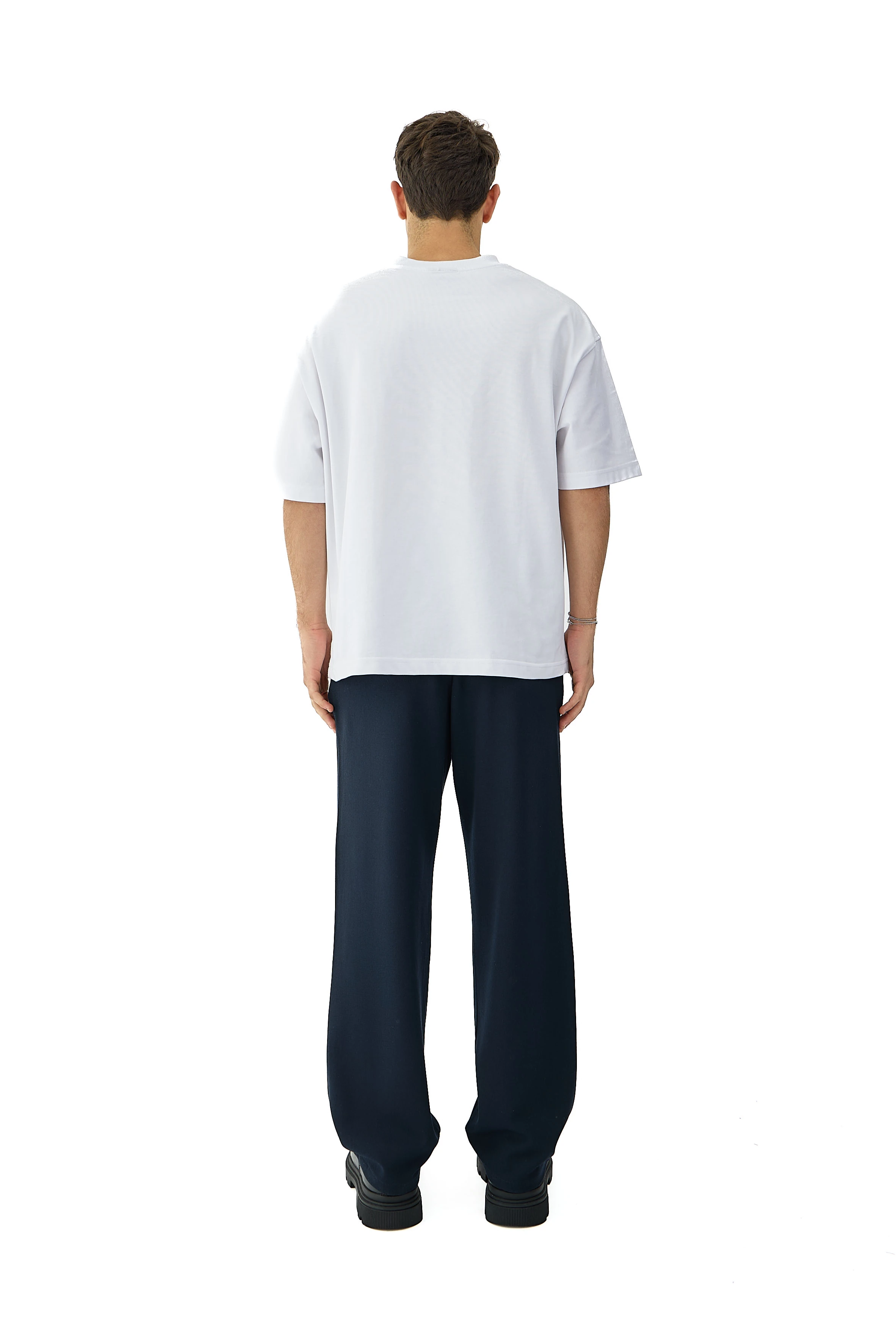 Kalın Tuşeli Pile Detaylı Baggy Fit Kumaş Pantolon  - LACİVERT