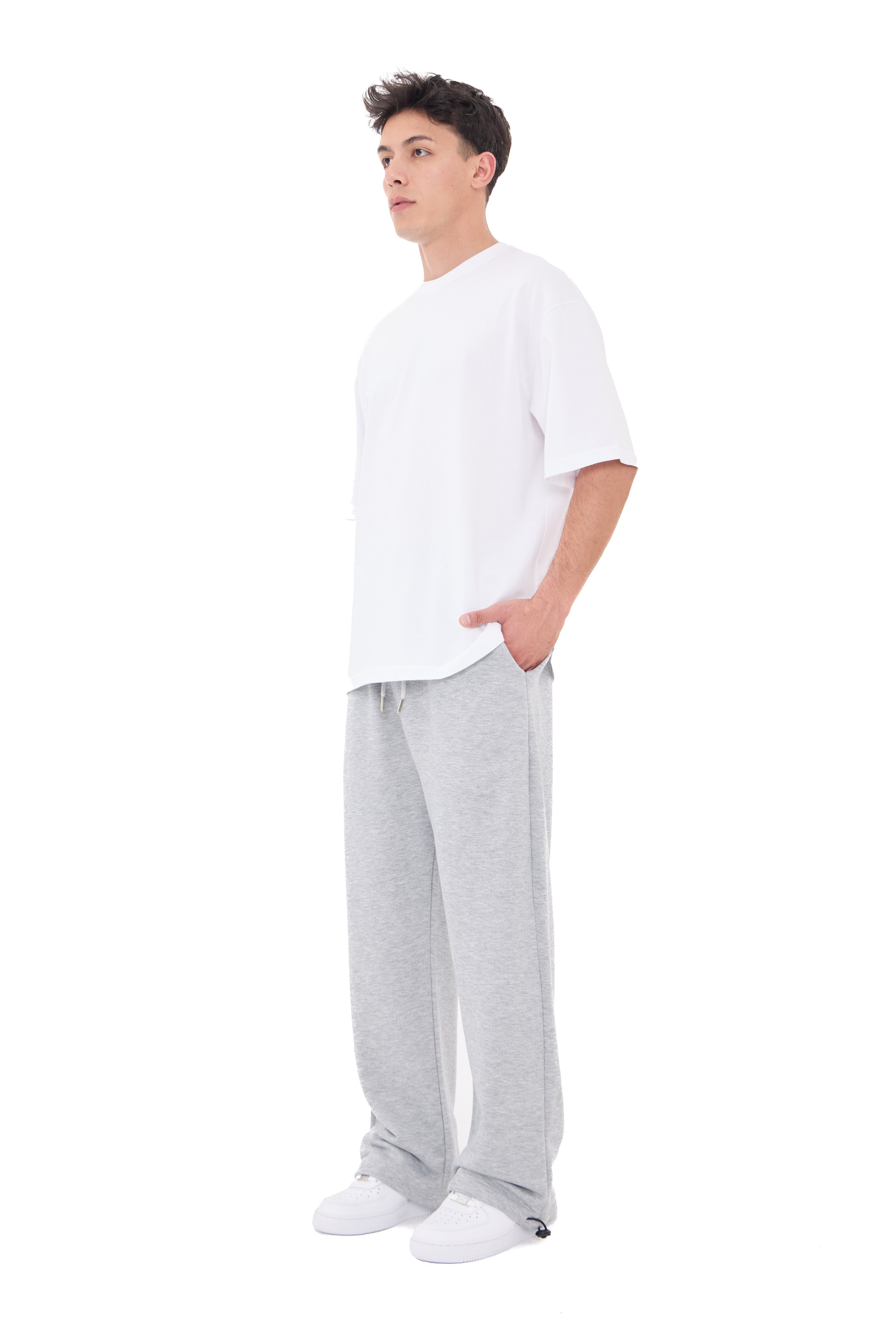  Hitup Premium Basic Ayarlanabilir Paça Oversize Eşofman Altı  - GRİMELANJ