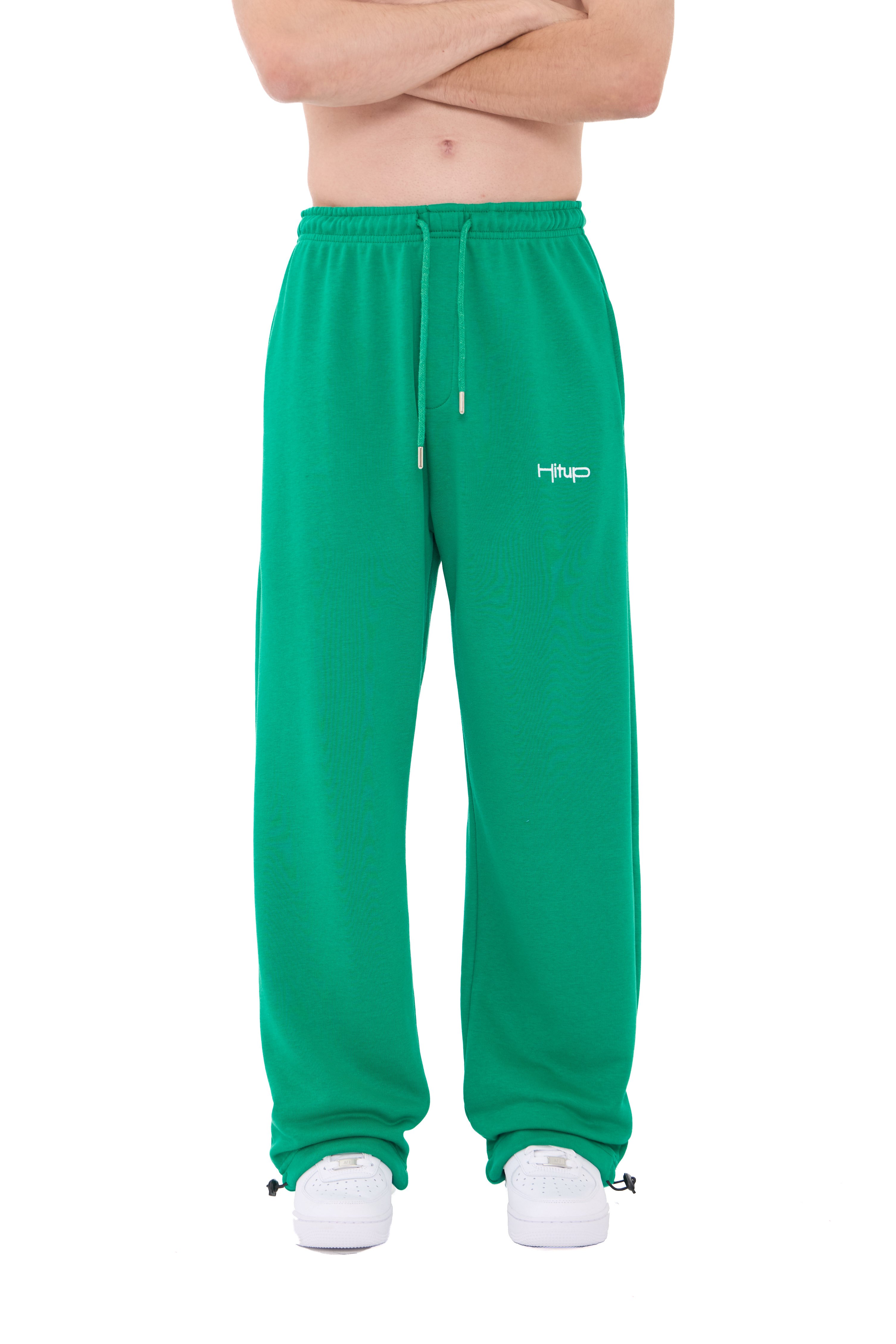  Hitup Nakışlı Premium Ayarlanabilir Paça Oversize Eşofman Altı  - YEŞİL