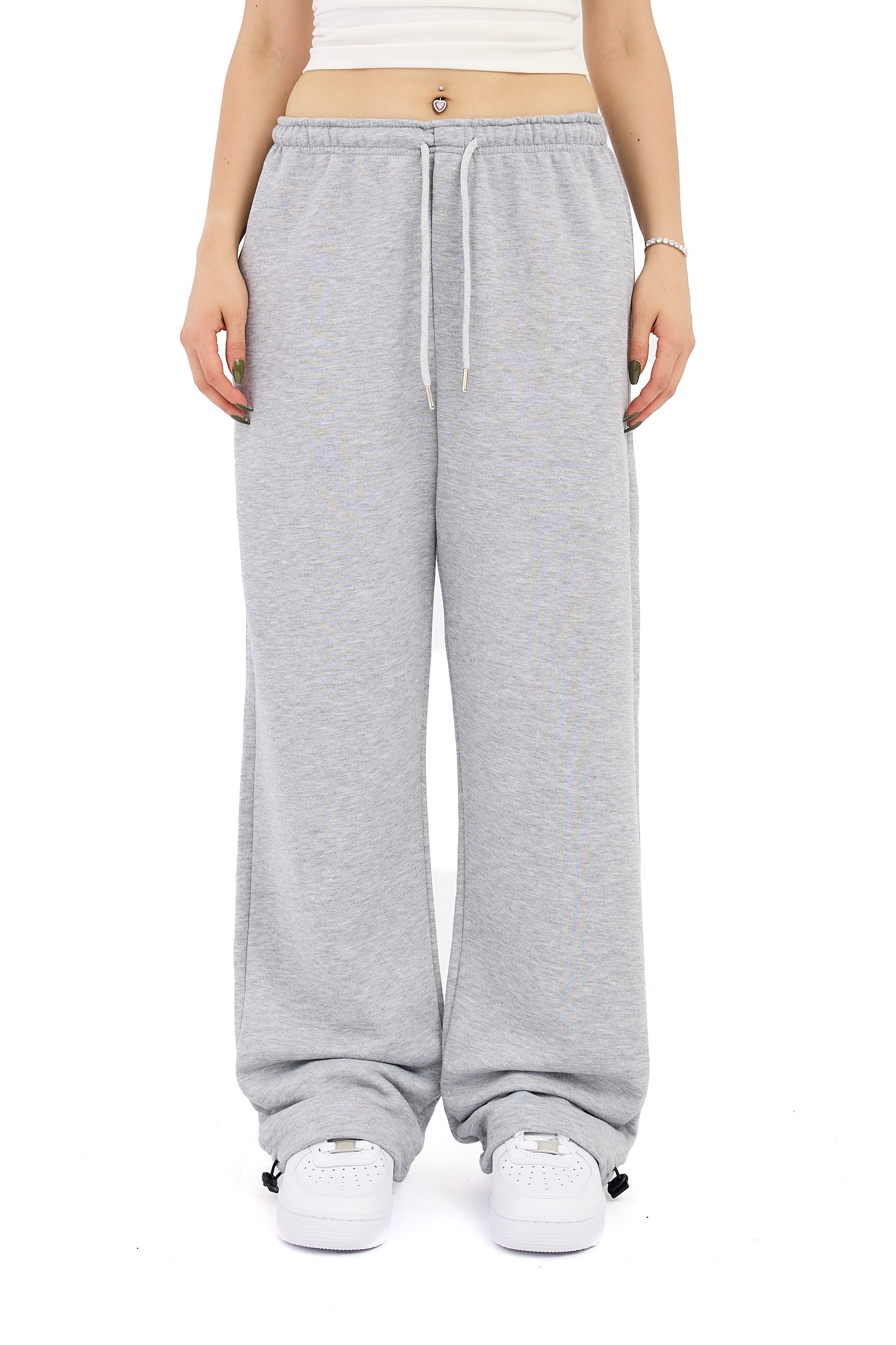  Hitup Premium Basic Ayarlanabilir Paça Oversize Eşofman Altı  - GRİMELANJ