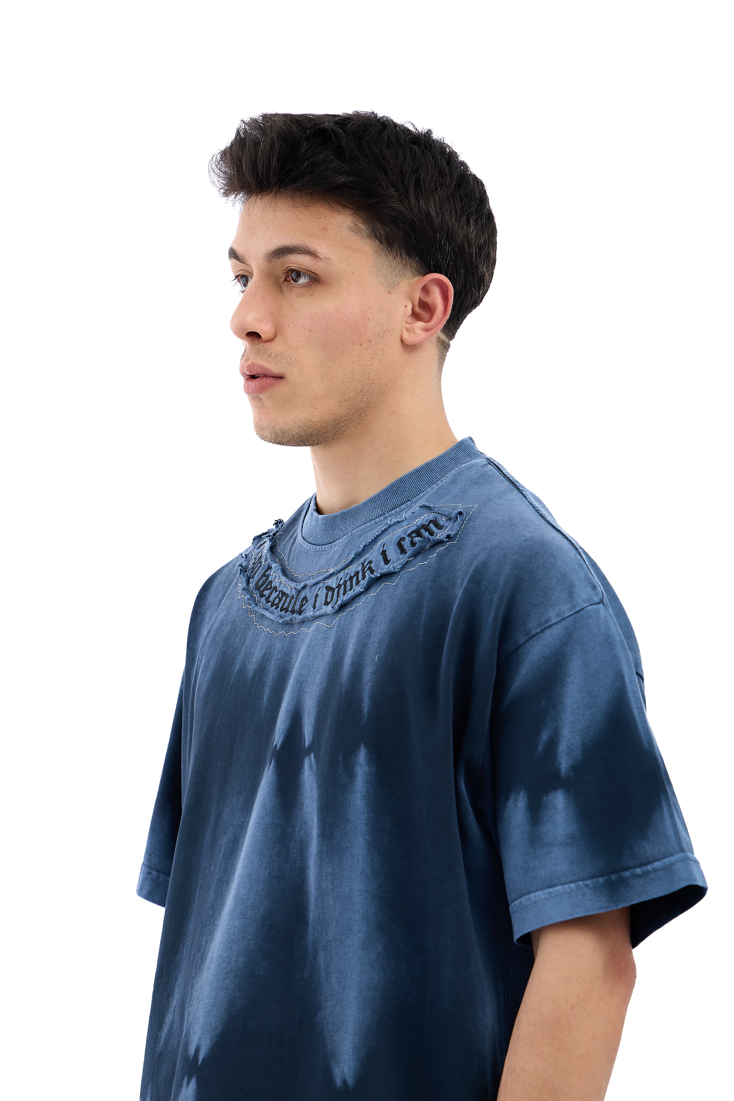I Can Becaule Nakışlı Premium Oversize Tişört - LACİVERT