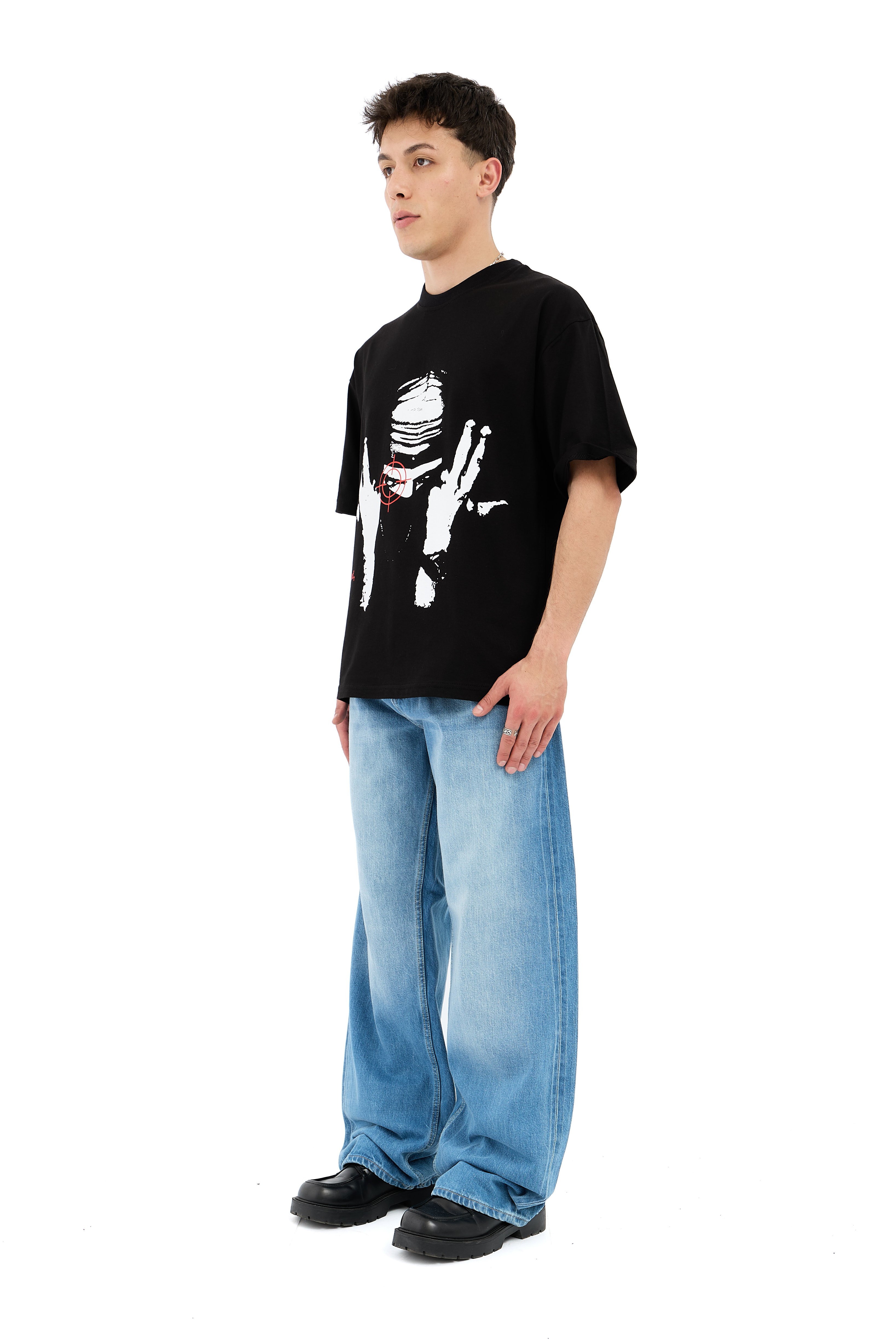 By Fear Baskı Detay Oversize Tişört