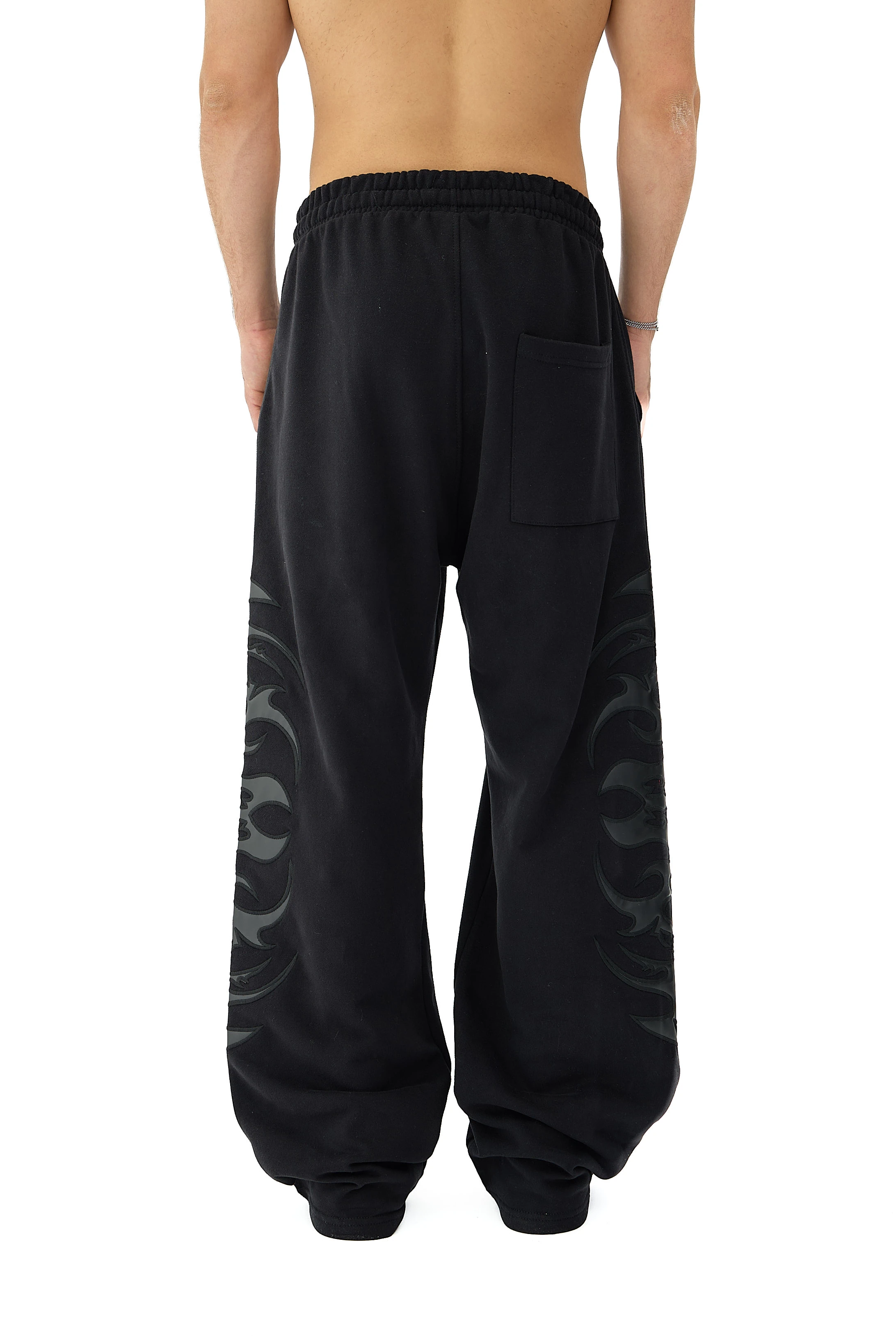 Tribal Deri & Nakış Detaylı Double Belt Premium Sweatpant