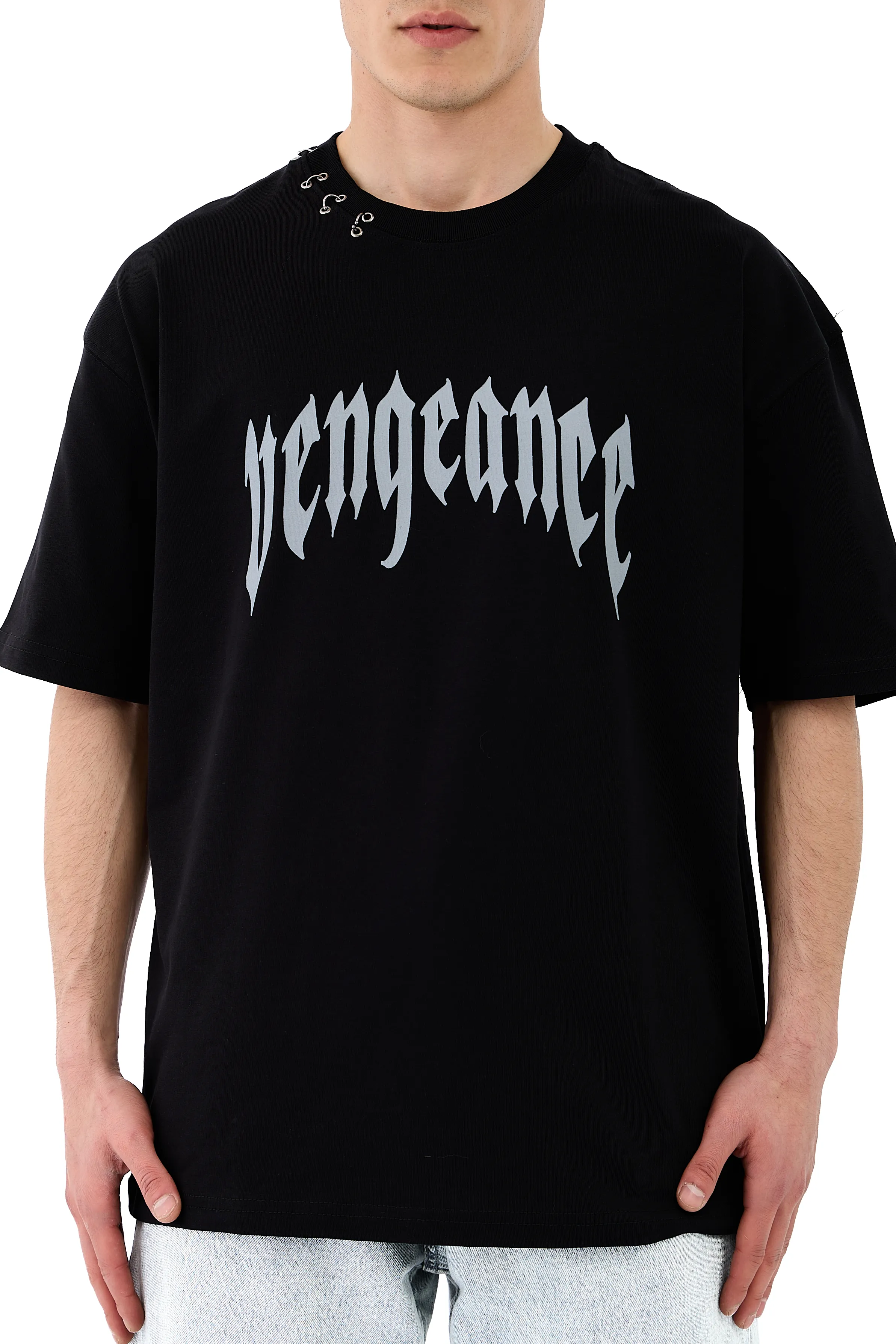 Vengeance Piercing Detay Oversize Tişört