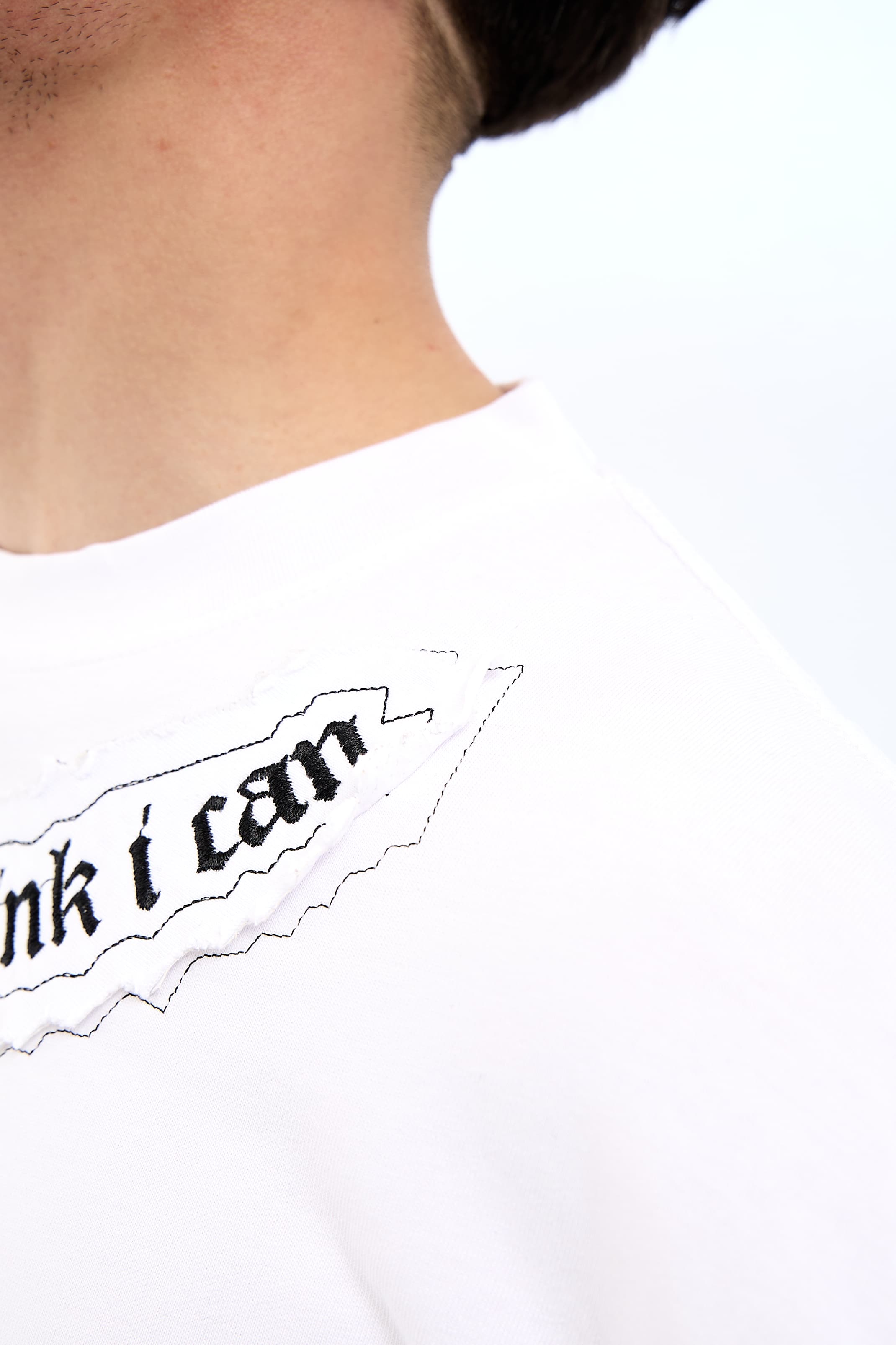 I Can Becaule Nakışlı Premium Oversize Tişört - BEYAZ