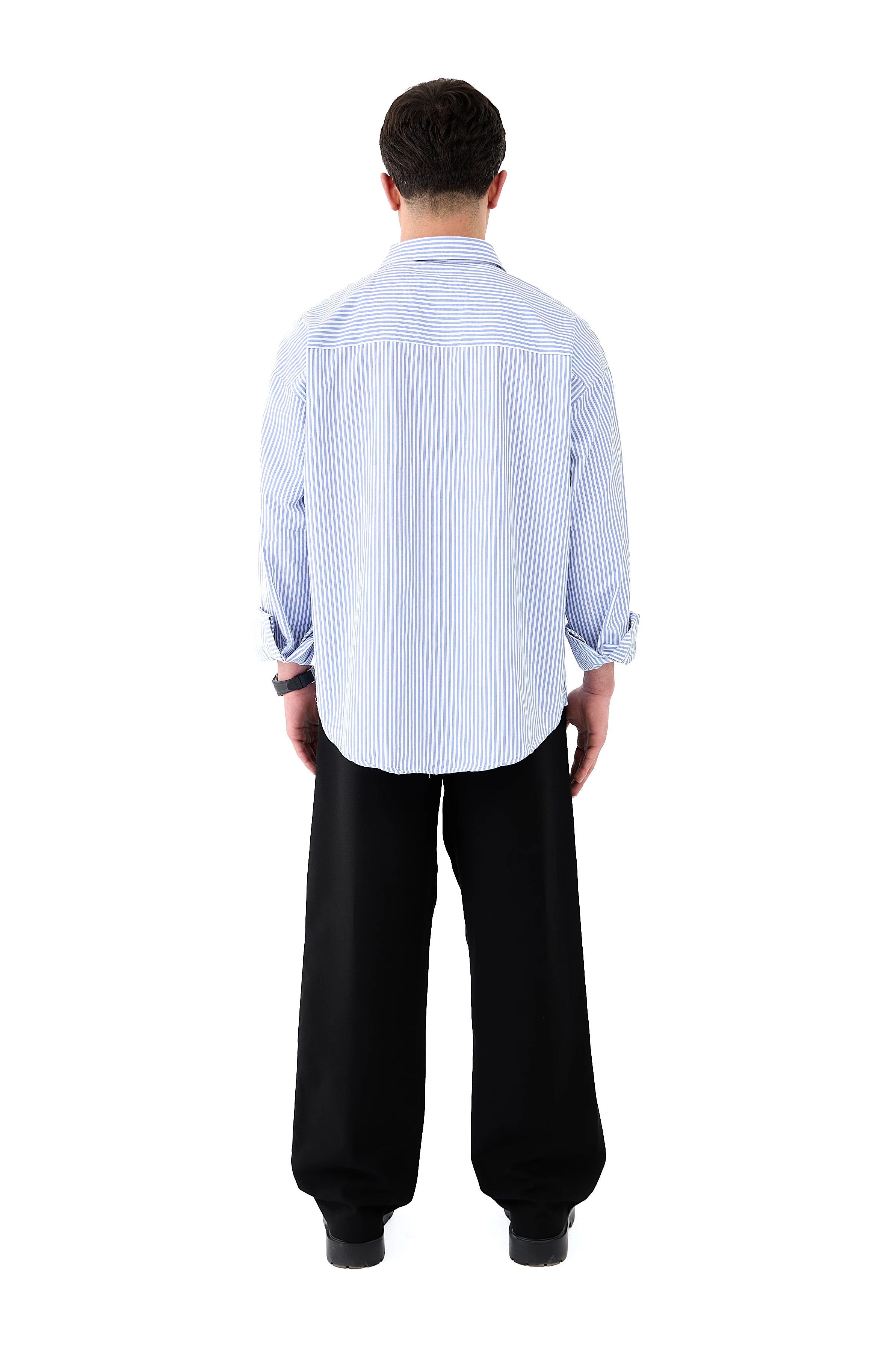 Çizgili Premium Oversize Uzun Kol Gömlek