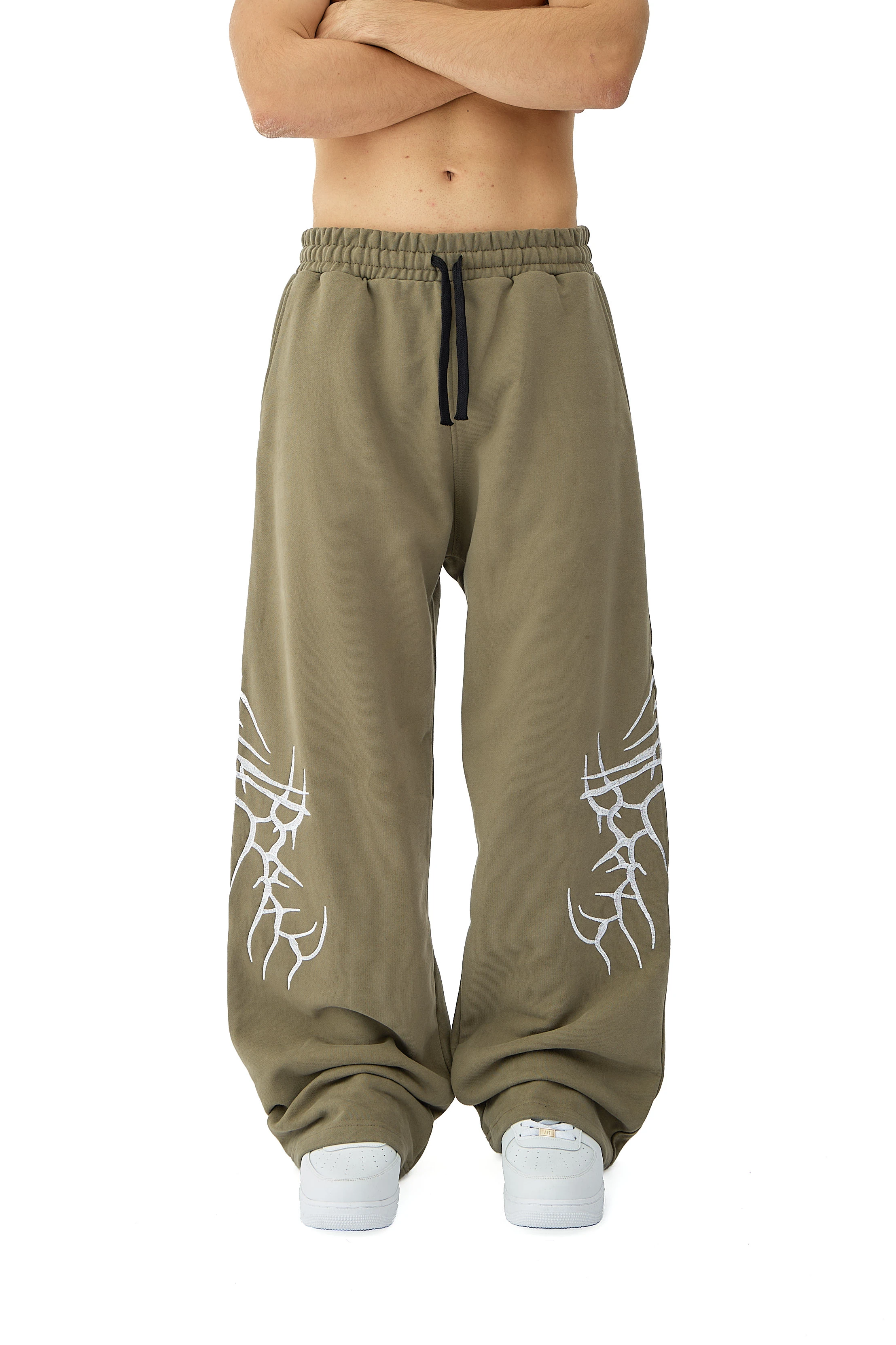 Ritual Scar Nakış Detaylı Premium Sweatpant - YEŞİL