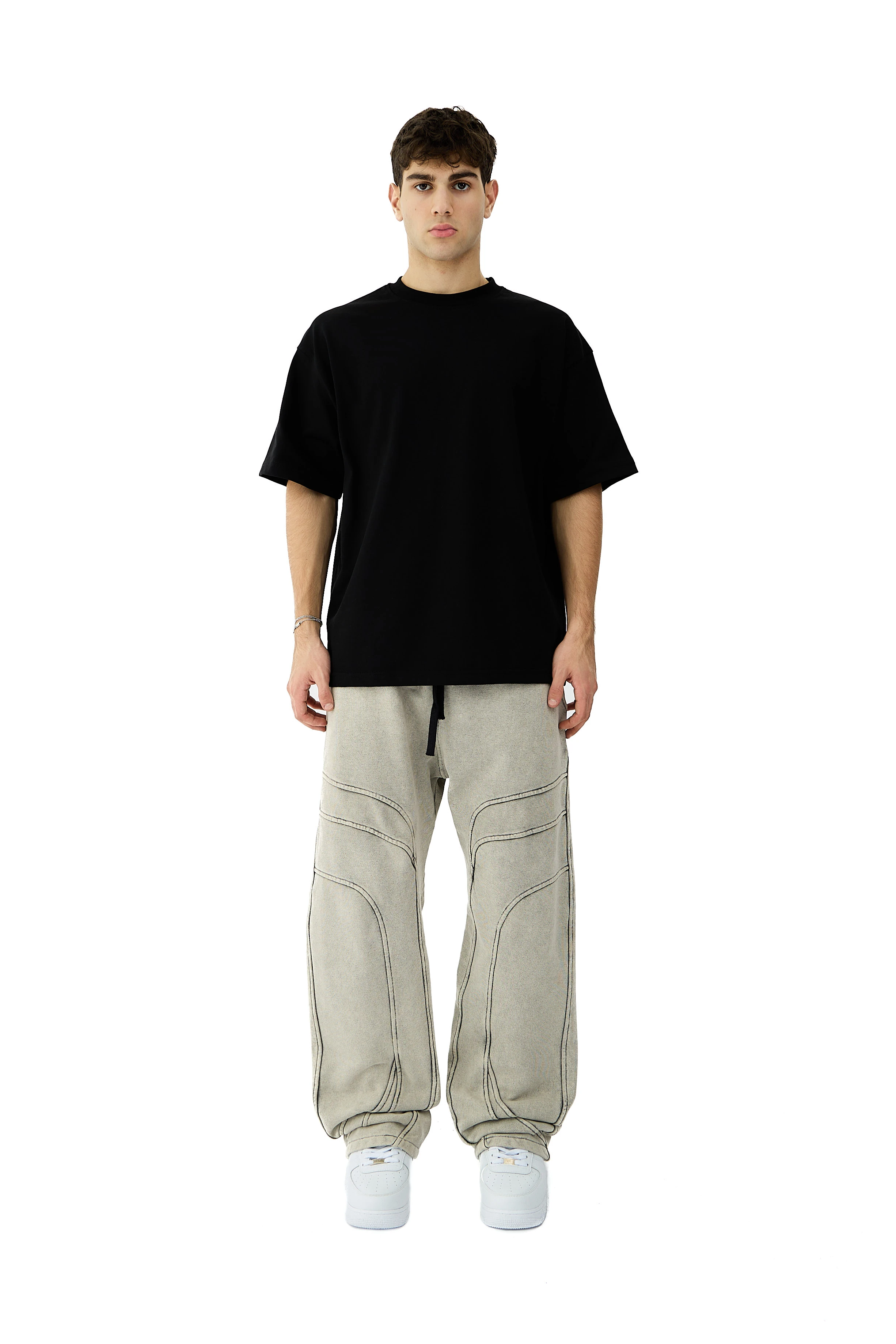 Stone Yıkamalı Lines Detay Premium Sweatpant - ANTRASİT