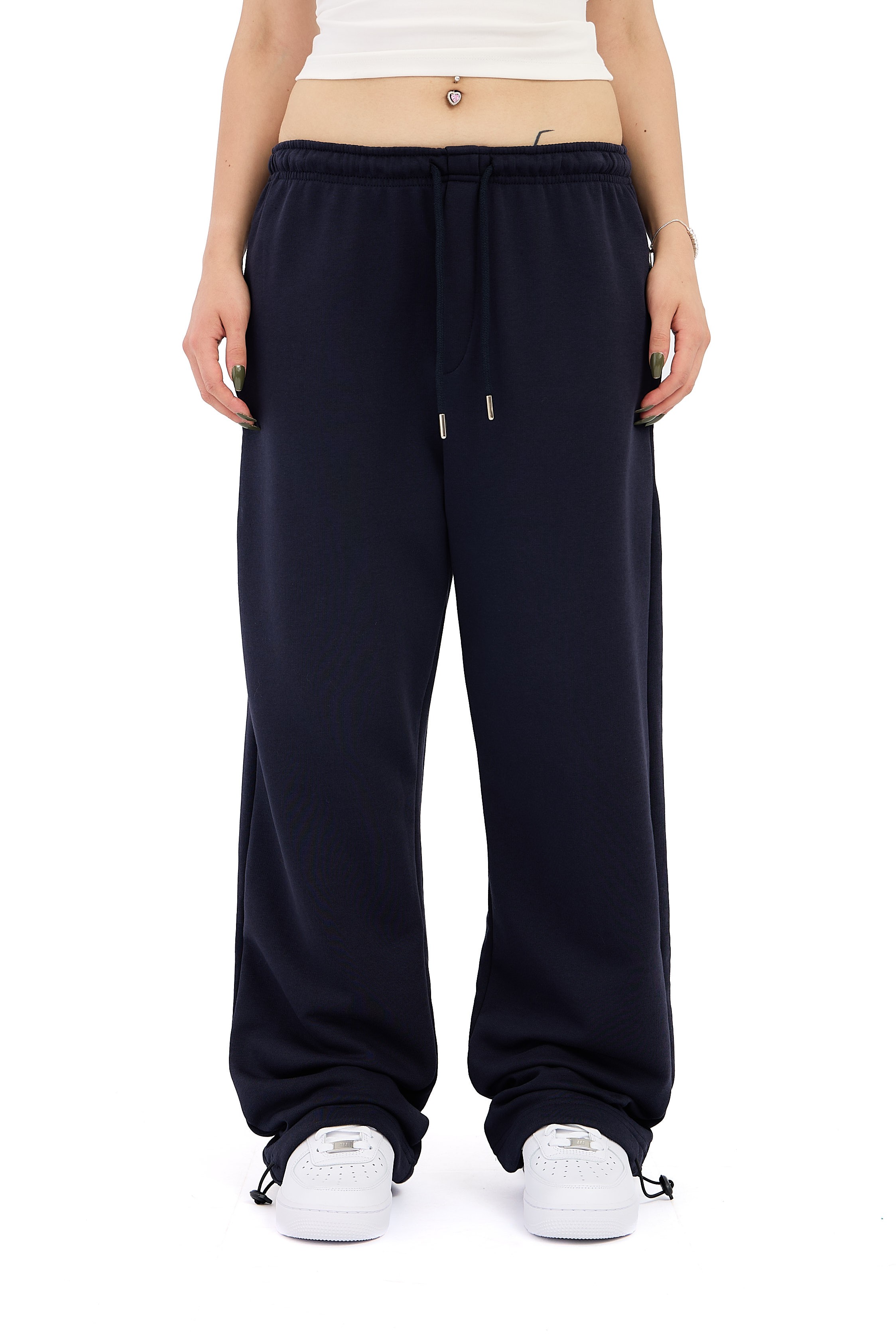  Hitup Premium Basic Ayarlanabilir Paça Oversize Eşofman Altı  - LACİVERT