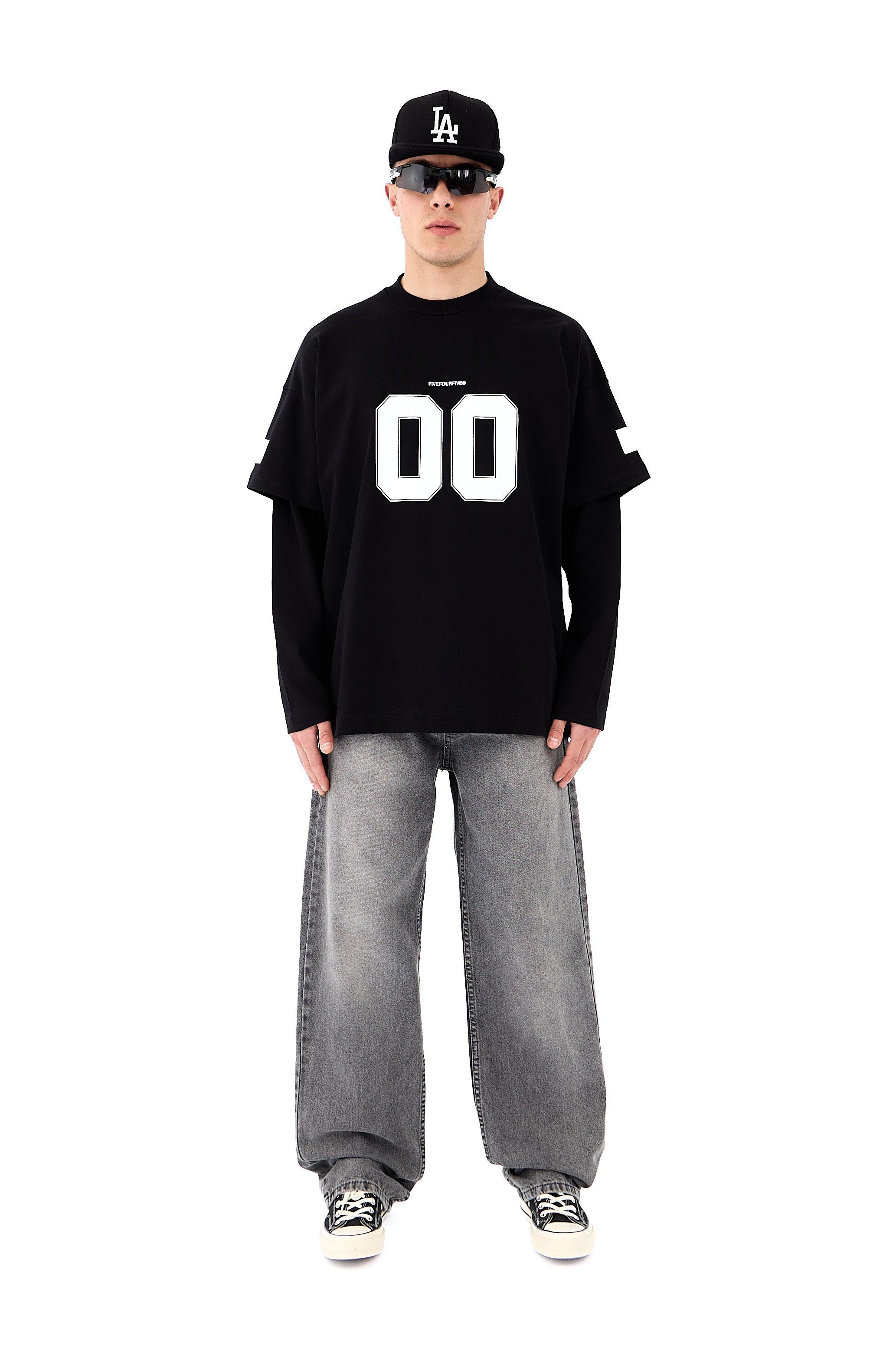 Five Four Five Baskılı Premium Oversize Long Sleeve