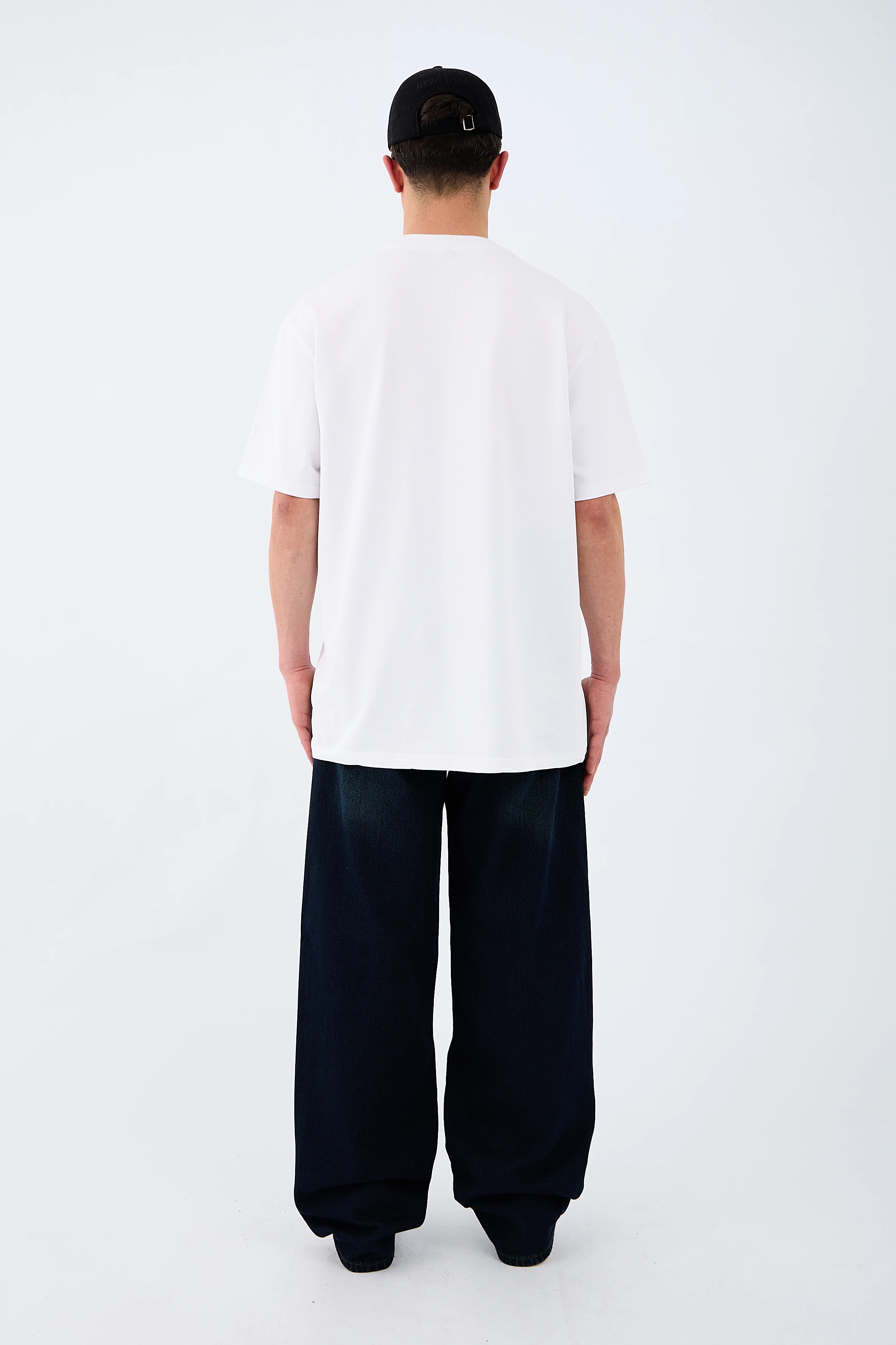 Çizgili Midnight Blue Baggy Jean