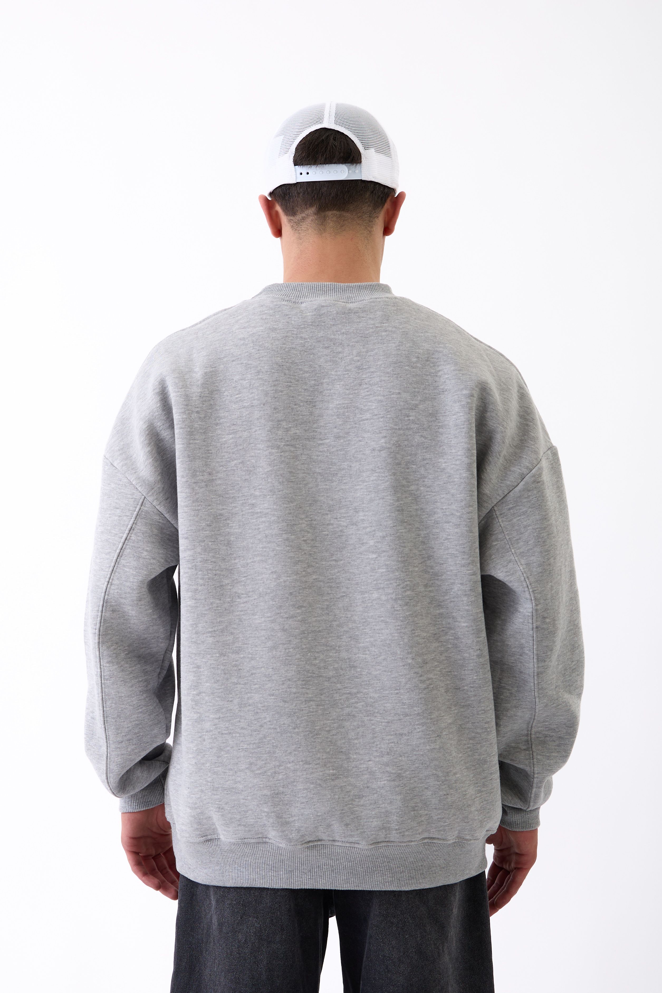 Basic Oversize Sweatshirt - GRİ