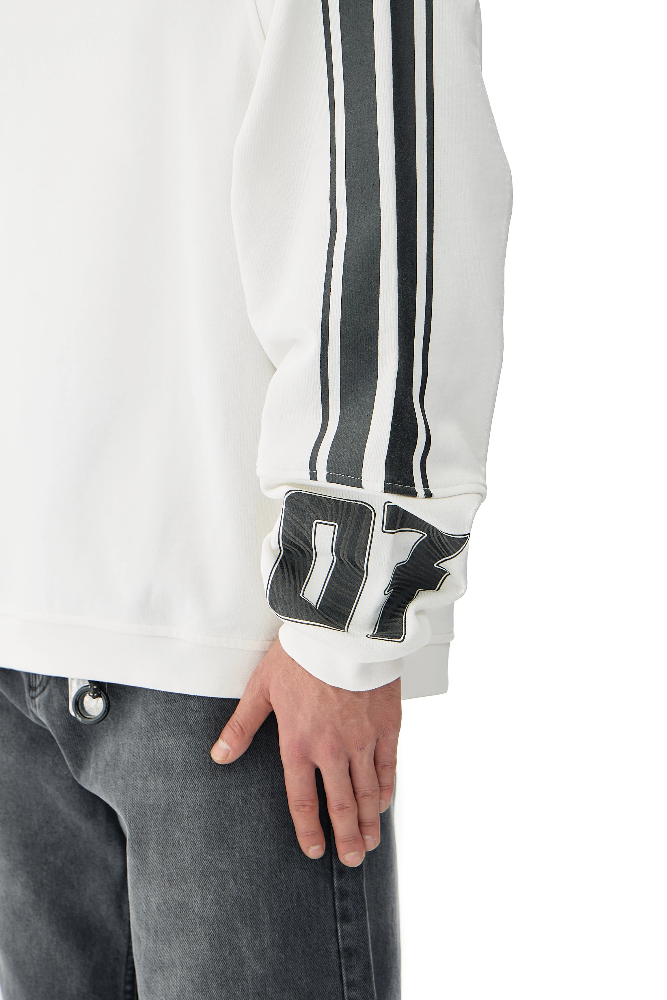 07 Champions Baskılı Oversize Pemium Sweatshirt - BEYAZ