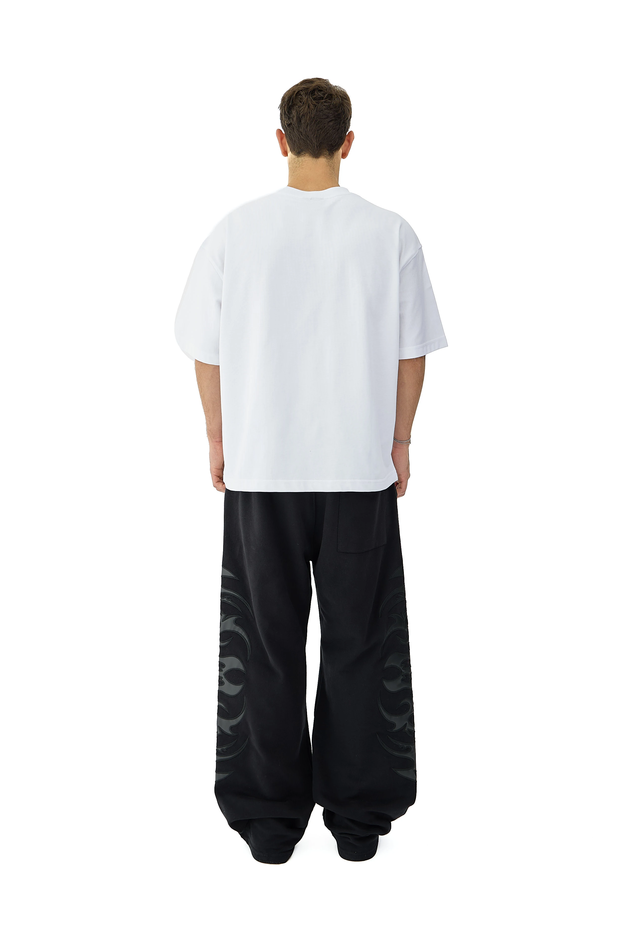 Tribal Deri & Nakış Detaylı Double Belt Premium Sweatpant