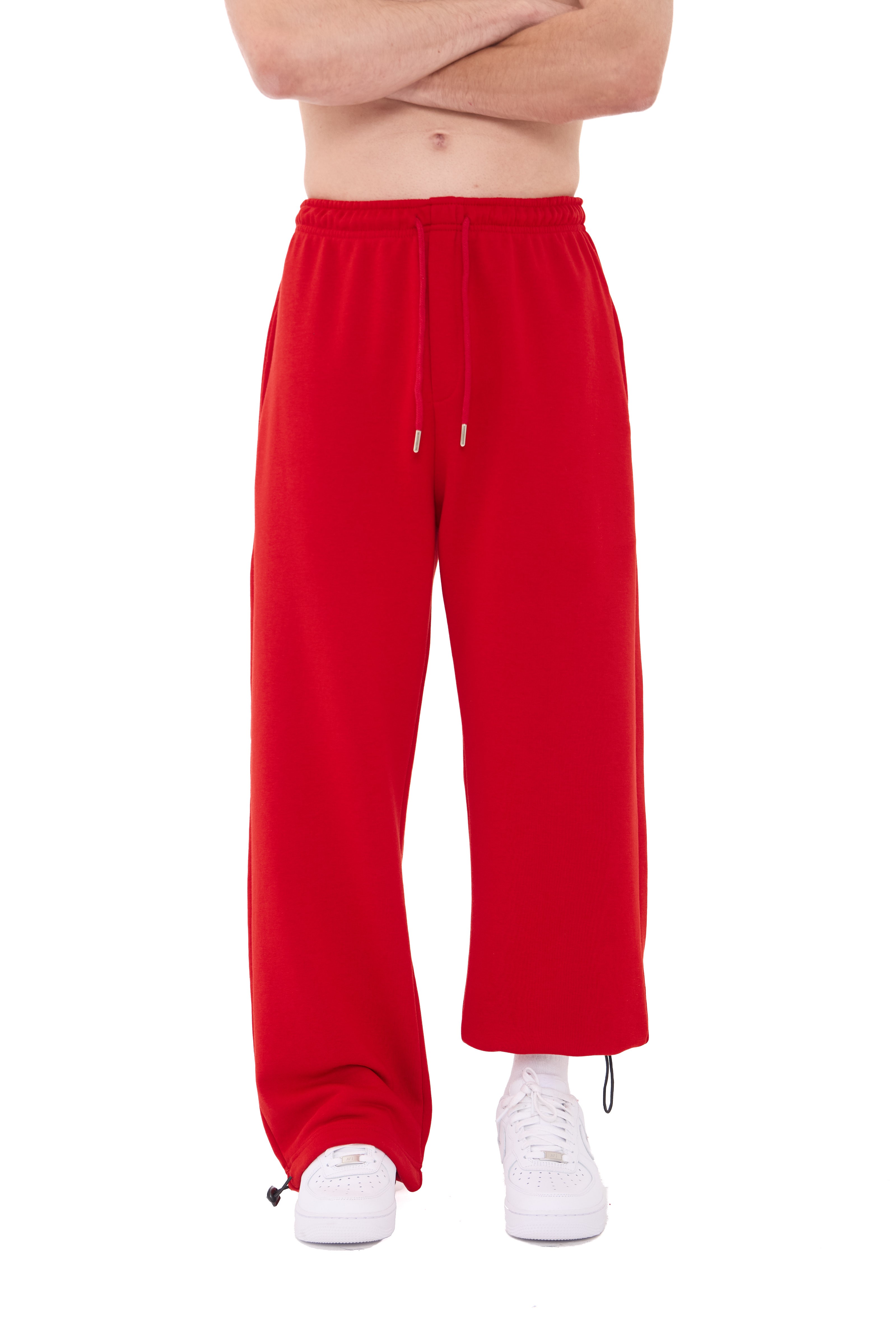  Hitup Premium Basic Ayarlanabilir Paça Oversize Eşofman Altı  - KIRMIZI
