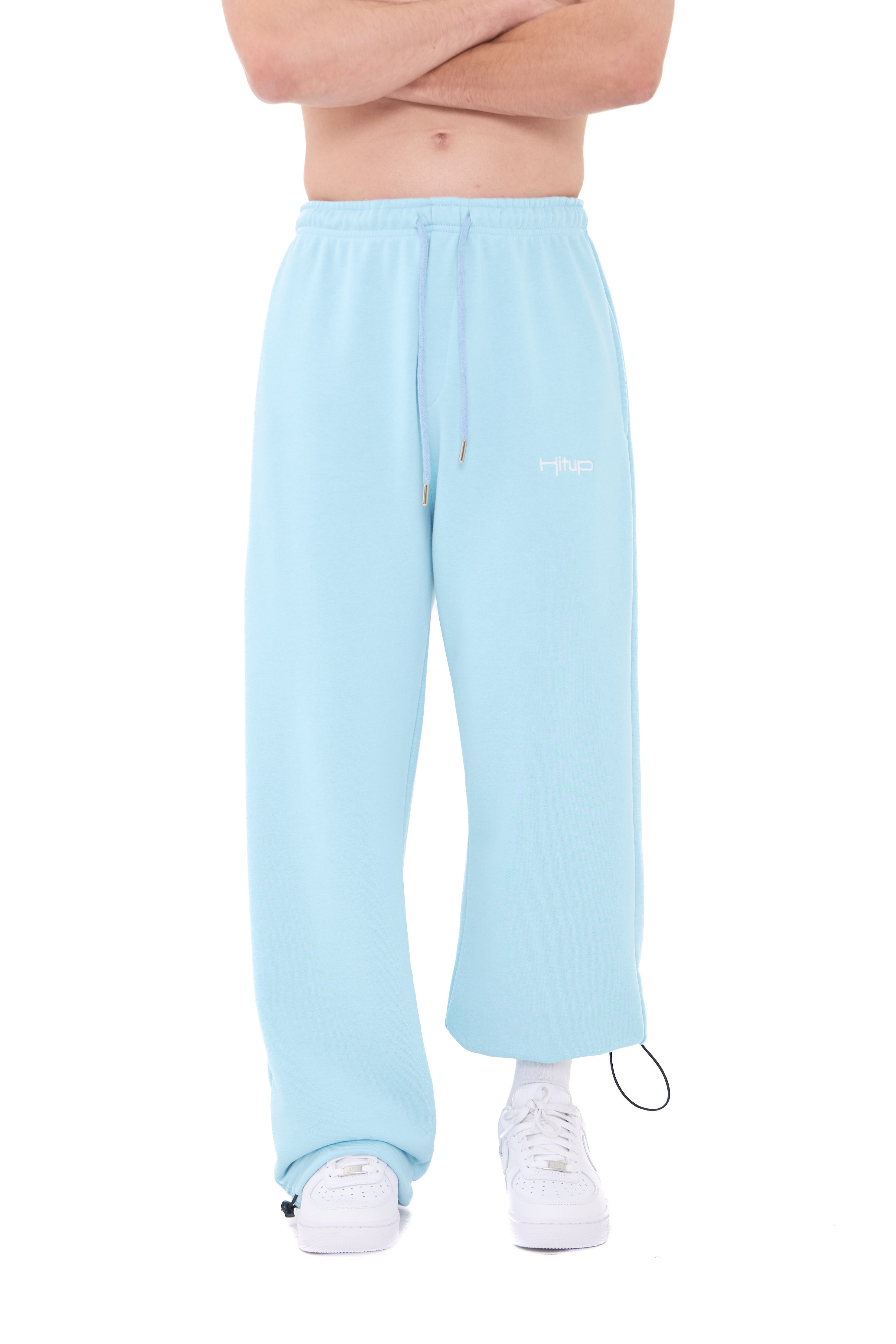  Hitup Nakışlı Premium Ayarlanabilir Paça Oversize Eşofman Altı  - BABYBLUE