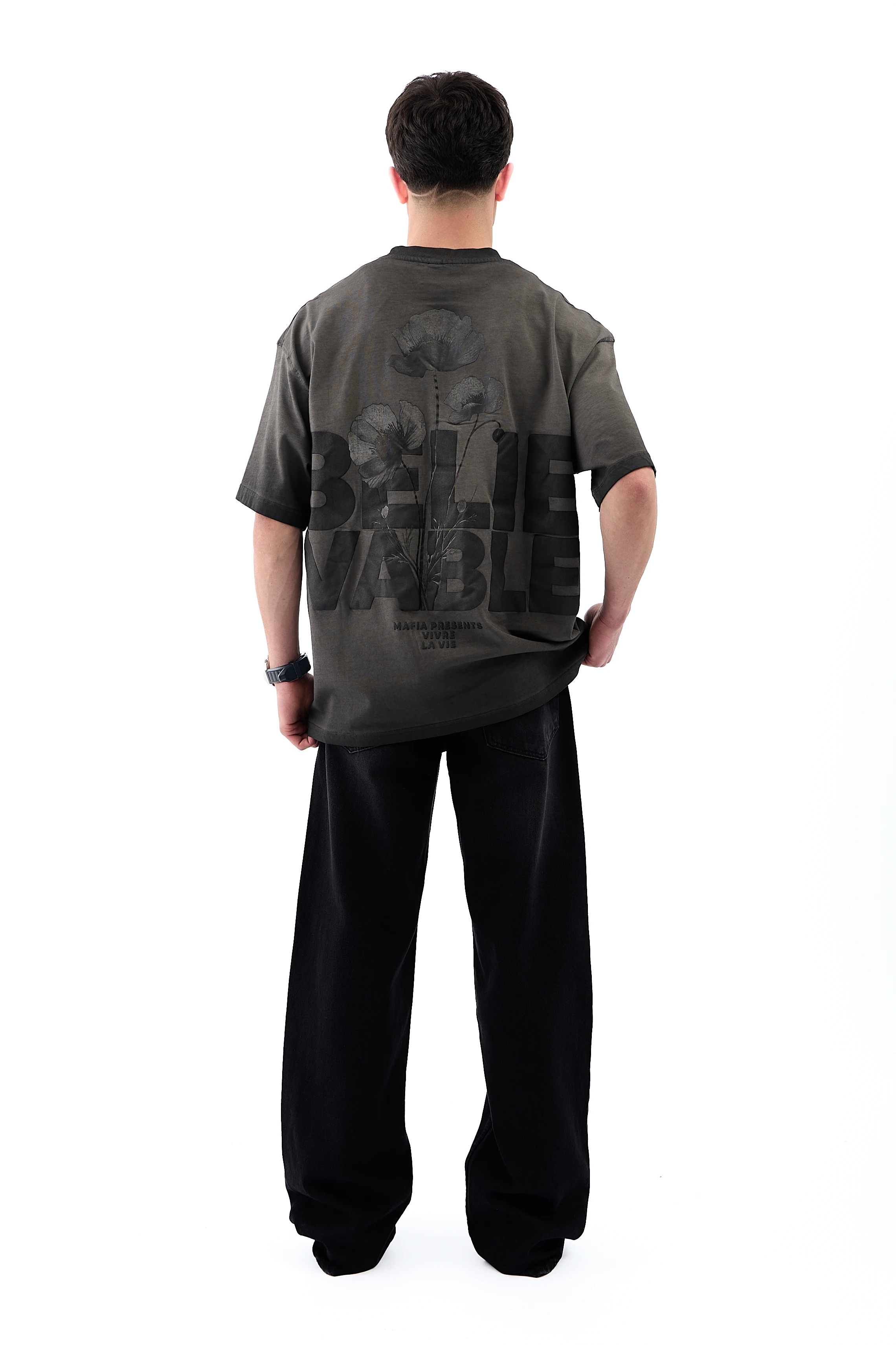 Belive İn Your Baskılı Oversize Tişört