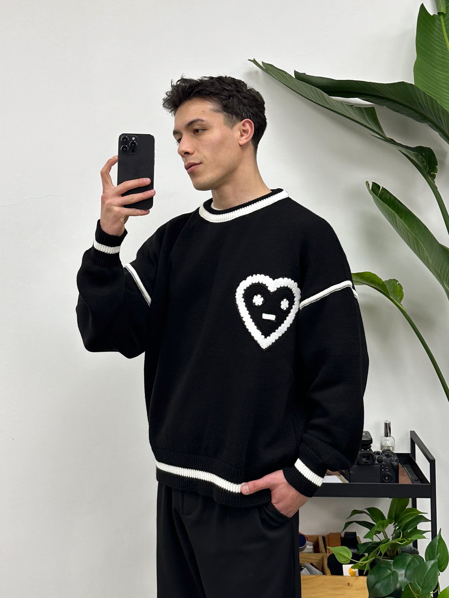 Love Face Nakış Detaylı Premium Oversize Kazak