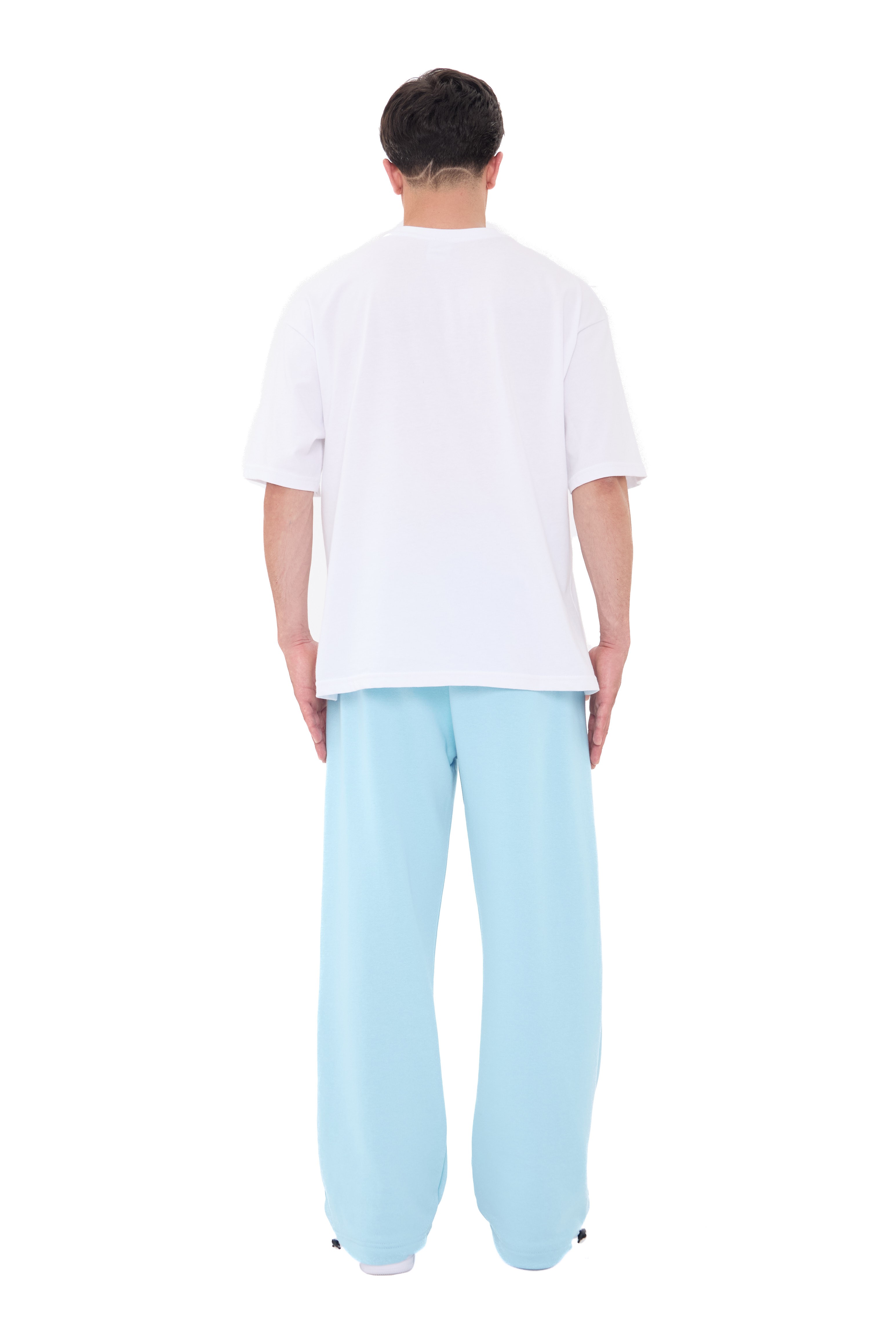  Hitup Nakışlı Premium Ayarlanabilir Paça Oversize Eşofman Altı  - BABYBLUE