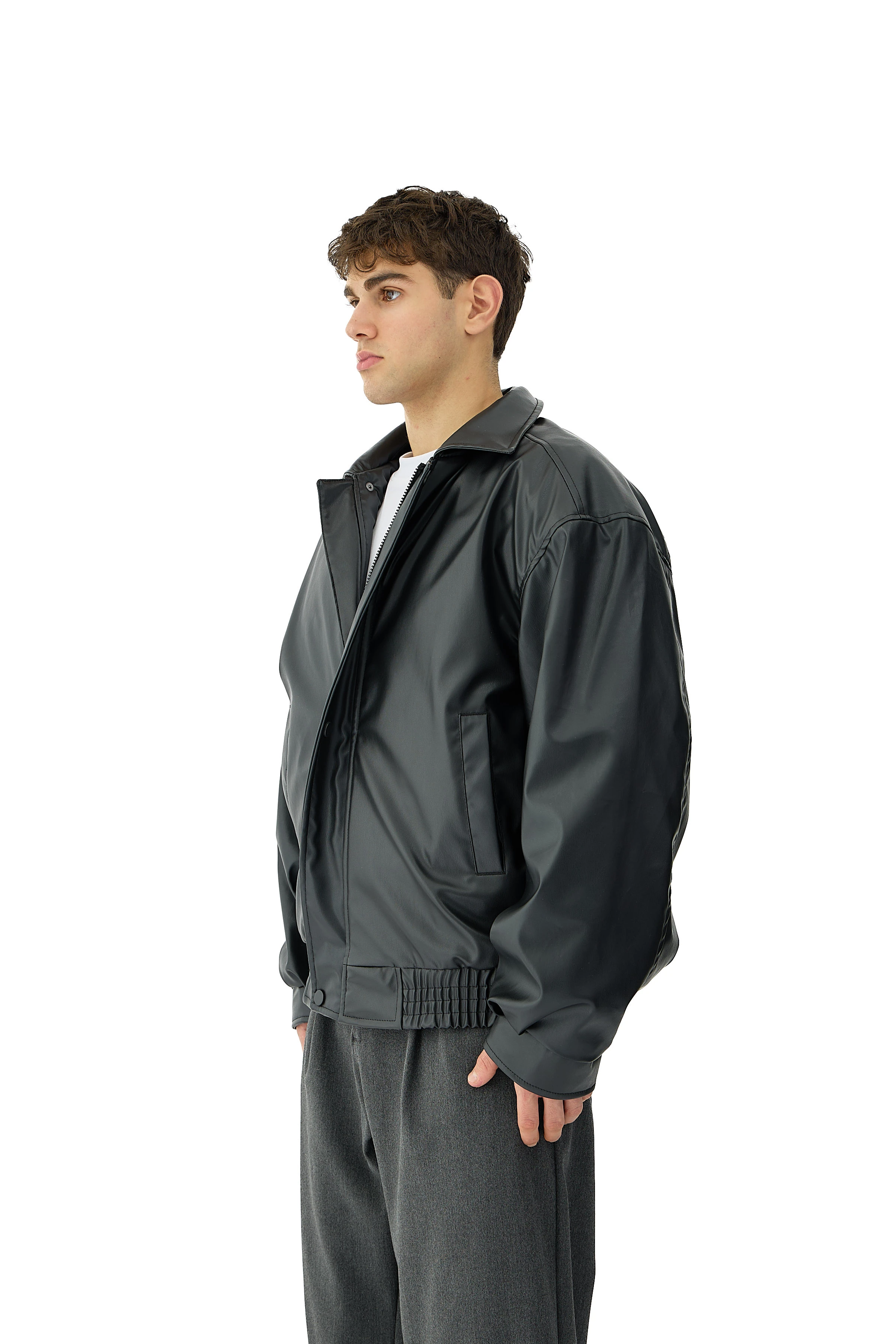 90's Oversize Bomber Deri Ceket