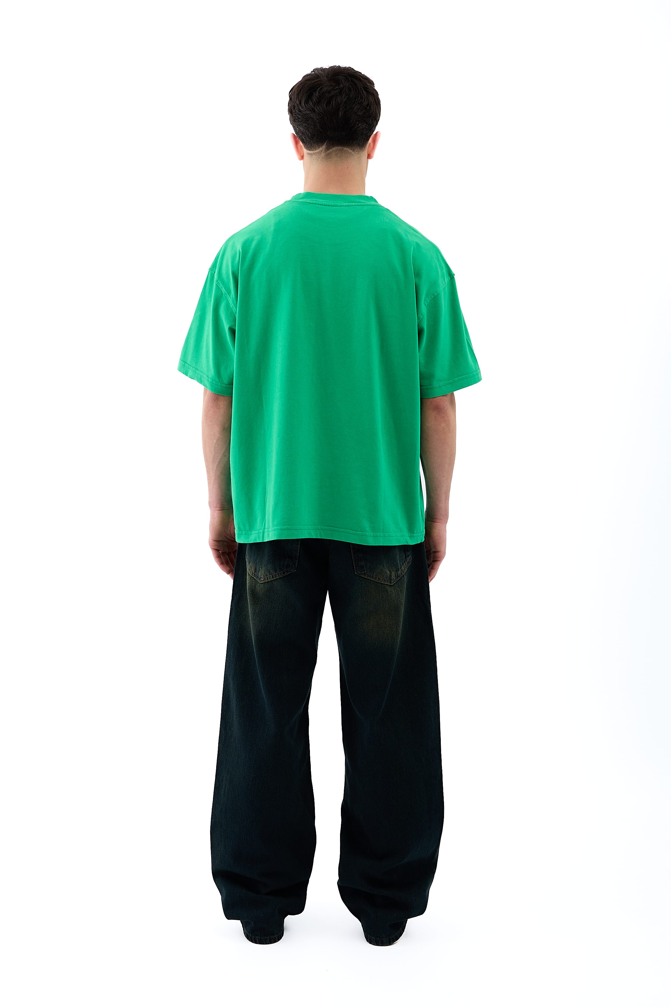 For Such Nakışlı Premium Oversize Tişört - YEŞİL