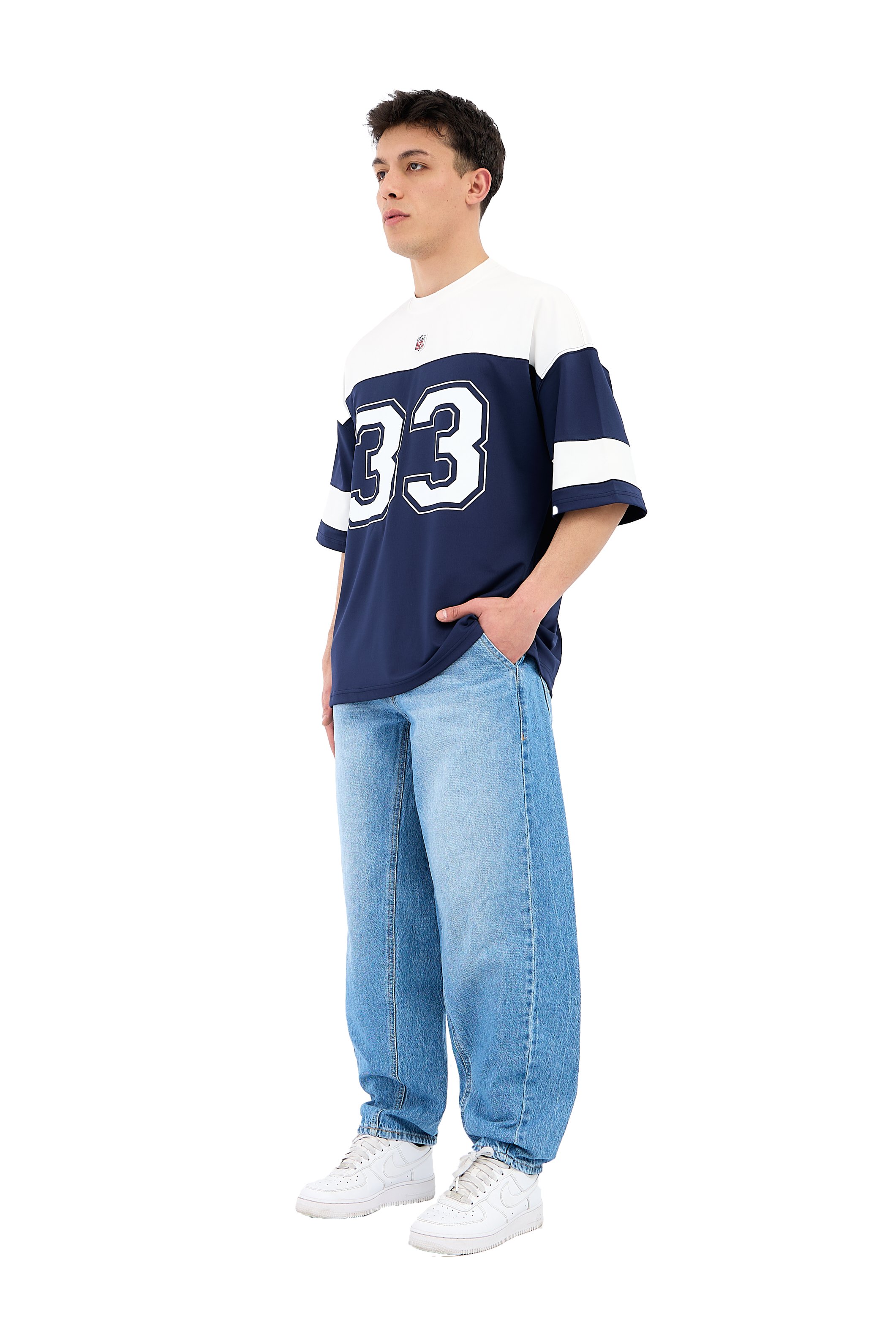 Arka Kemer Detaylı Baggy Jean  - MAVİ