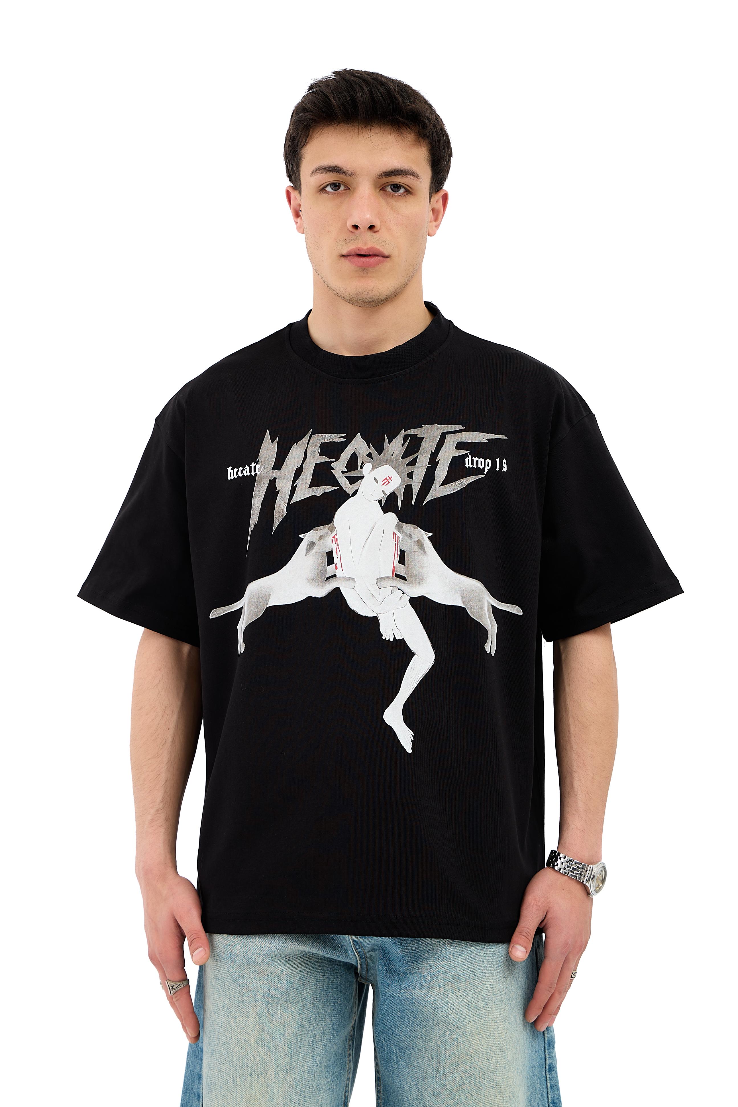 Hecate Baskı Detay Oversize Tişört