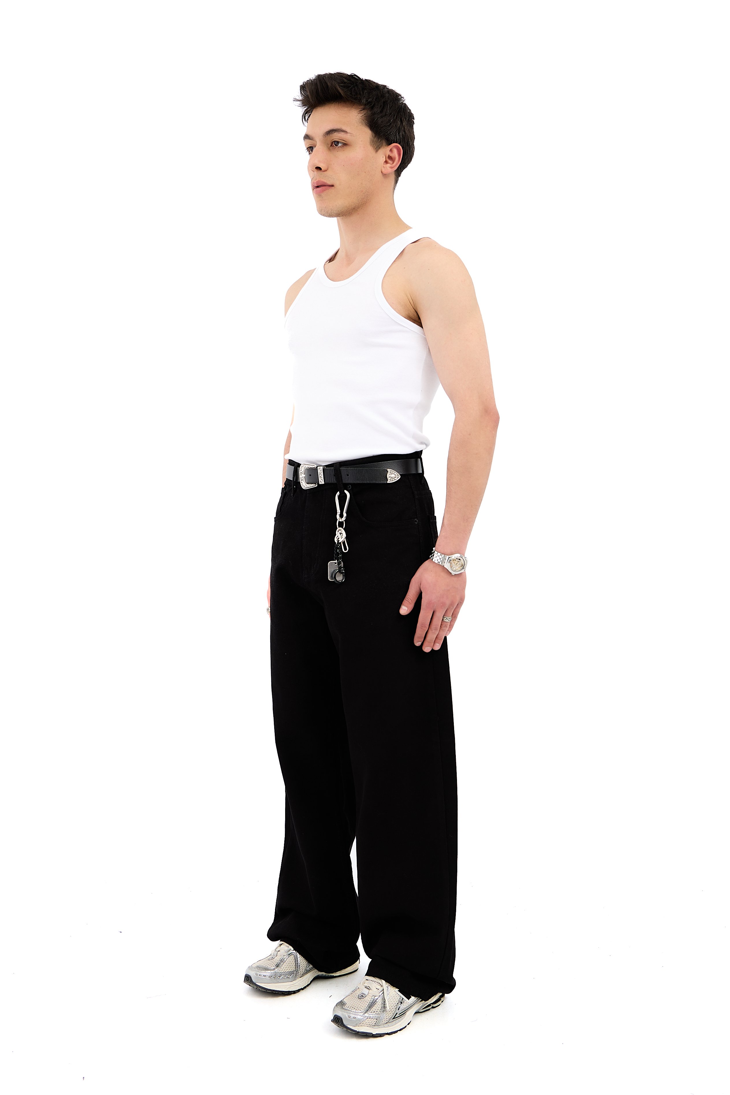 Basic Siyah Baggy Jean