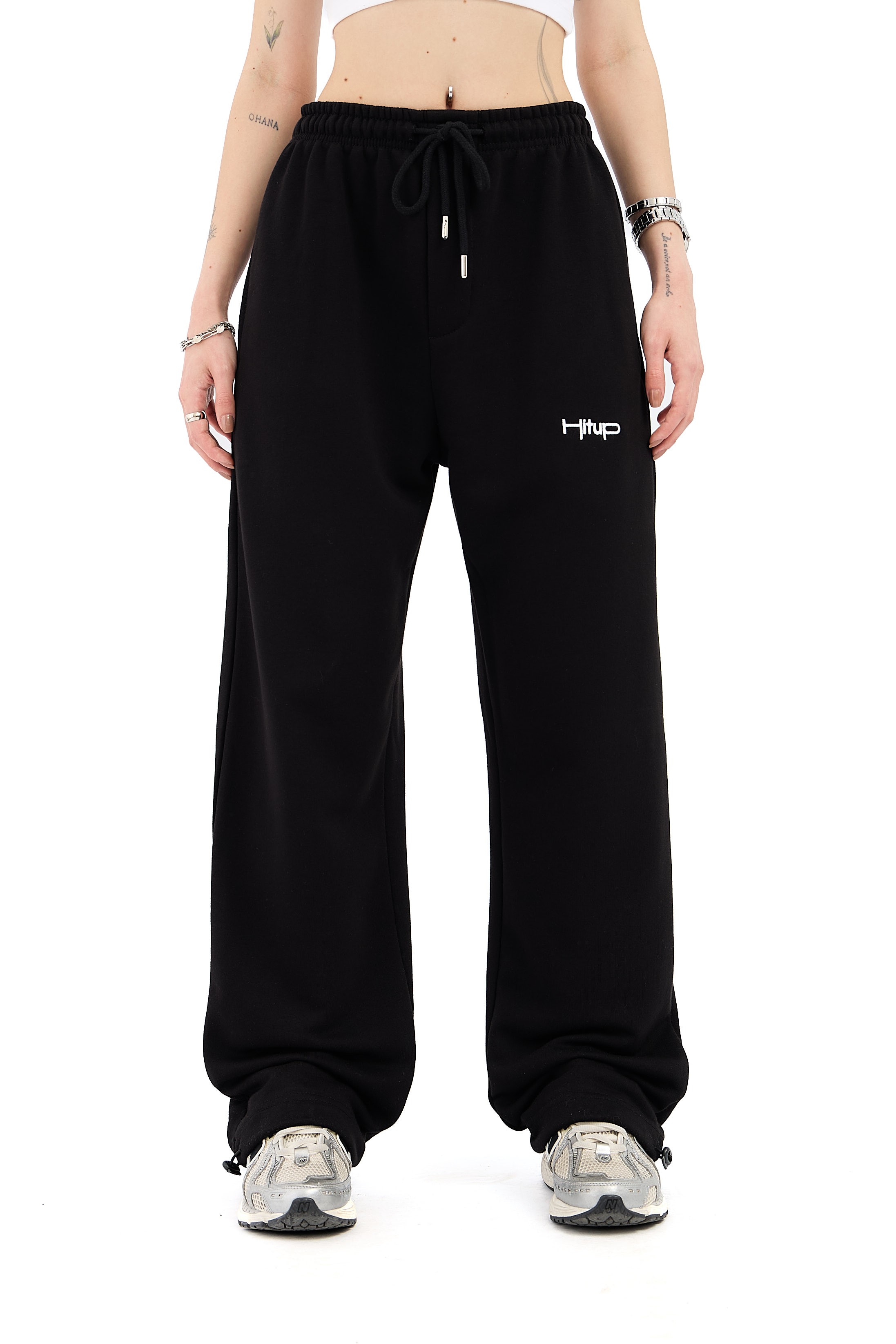 Hitup Premium Ayarlanabilir Paça Baggy Eşofman Altı - SİYAH
