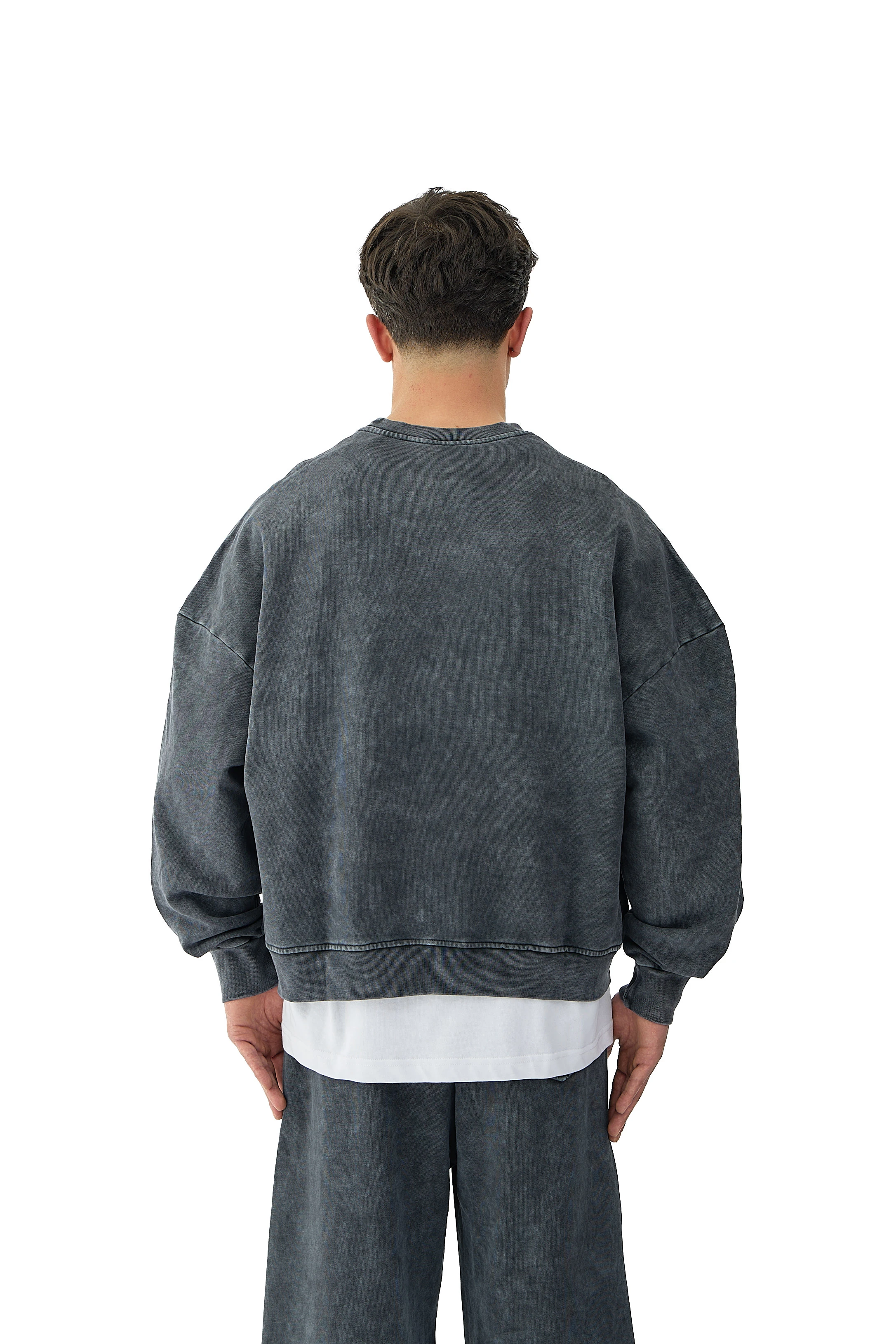  Oil Washed Yıkamalı Oversize Sweatshirt - ANTRASİT