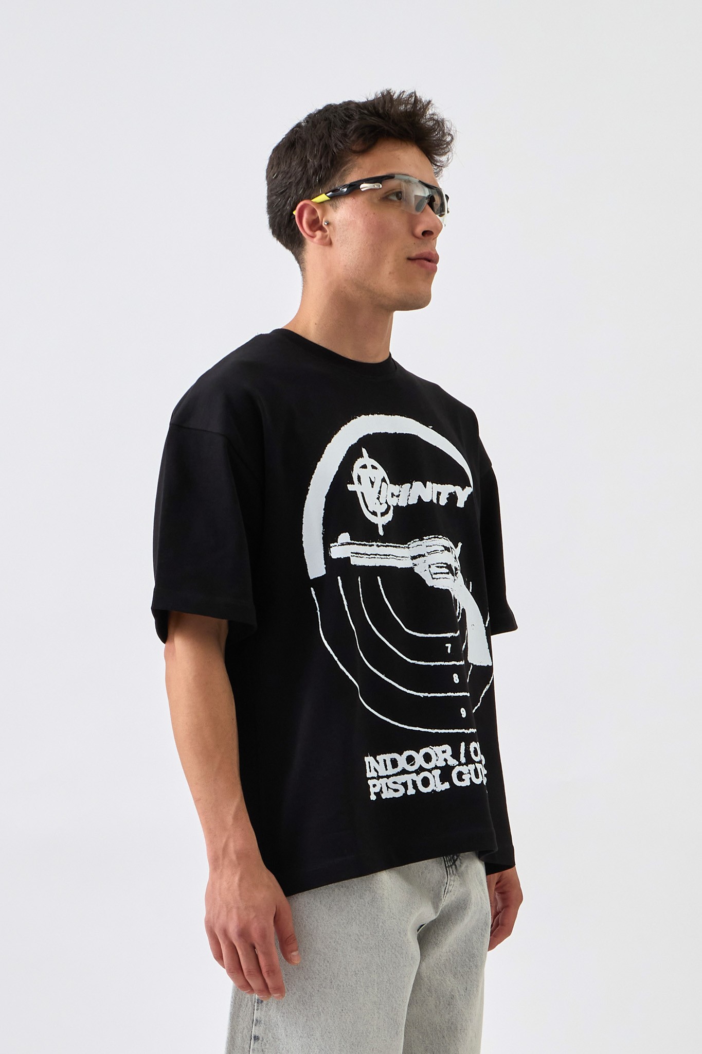 Pistol Print Oversize Baskılı Tişört