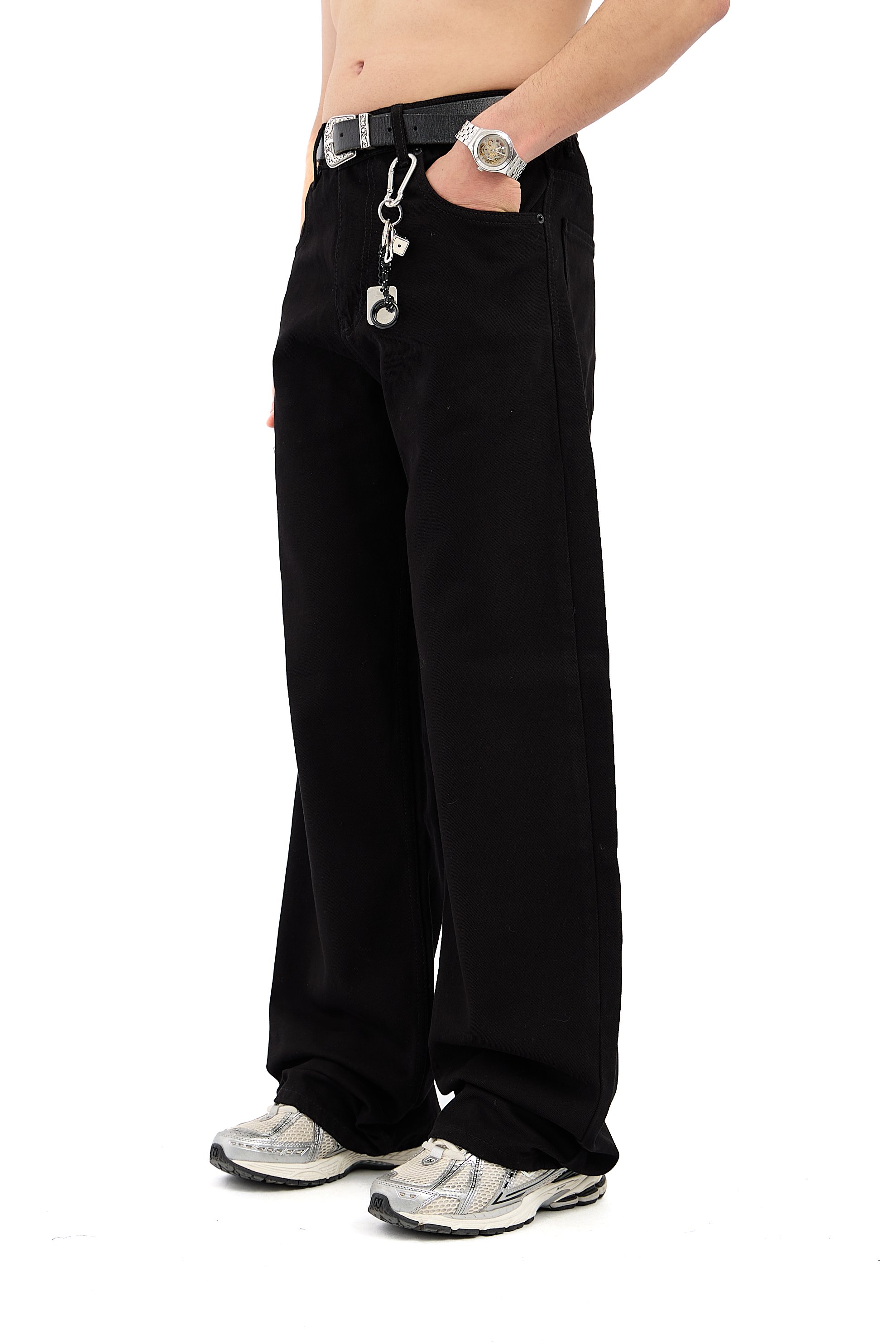 Basic Siyah Baggy Jean