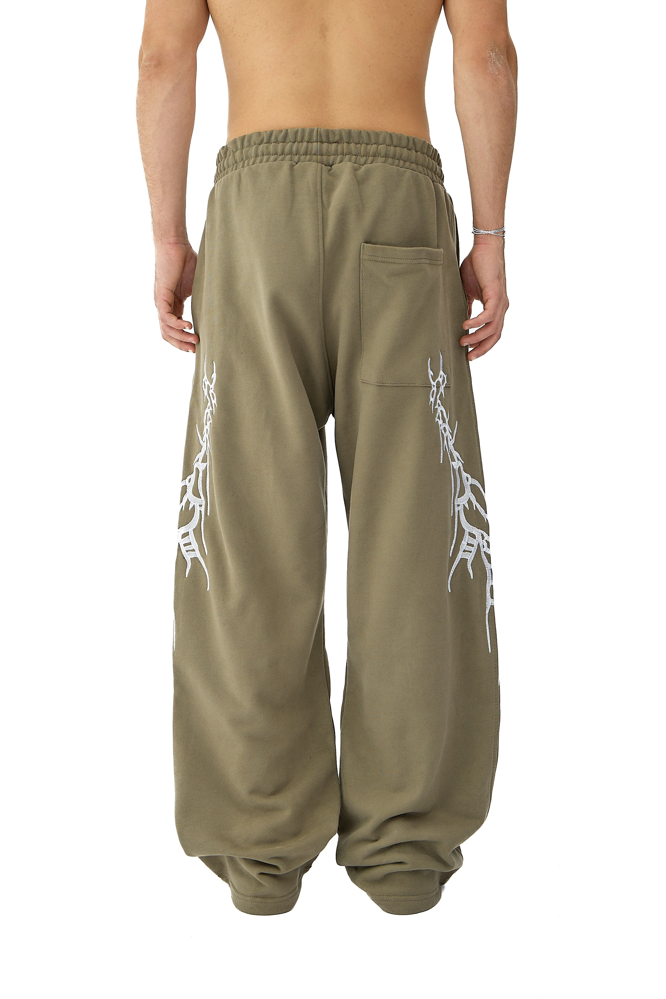 Ritual Scar Nakış Detaylı Premium Sweatpant - YEŞİL