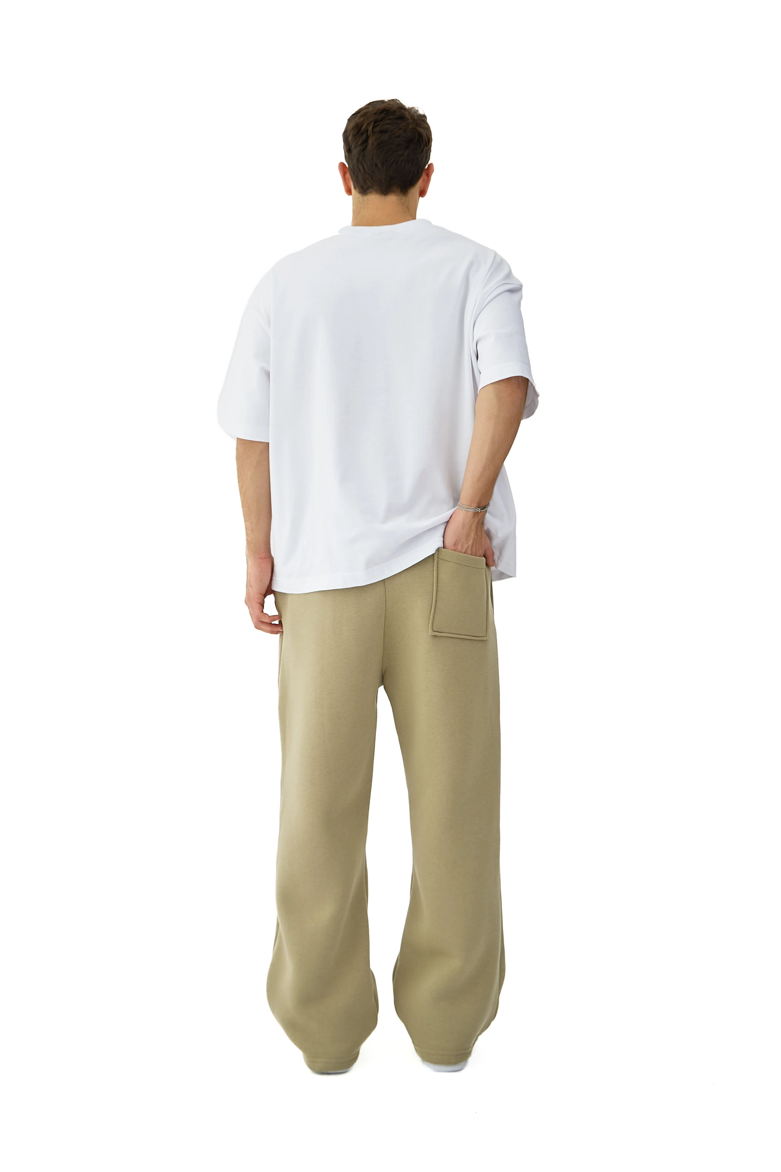 Kışlık Hitup Nakışlı Premium Ayarlanabilir Paça Oversize Eşofman Altı - KÜF YEŞİLİ