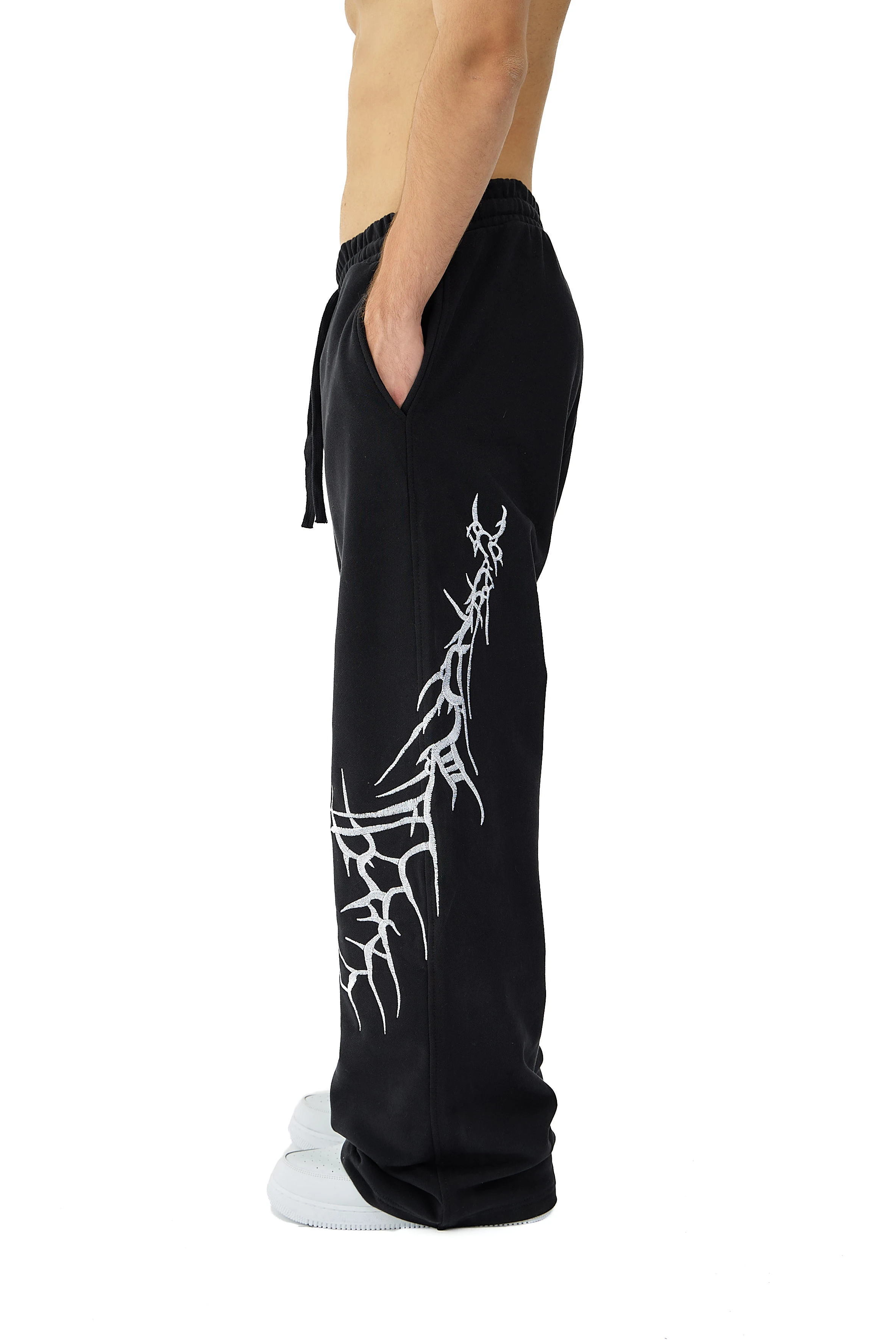 Ritual Scar Nakış Detaylı Premium Sweatpant - SİYAH