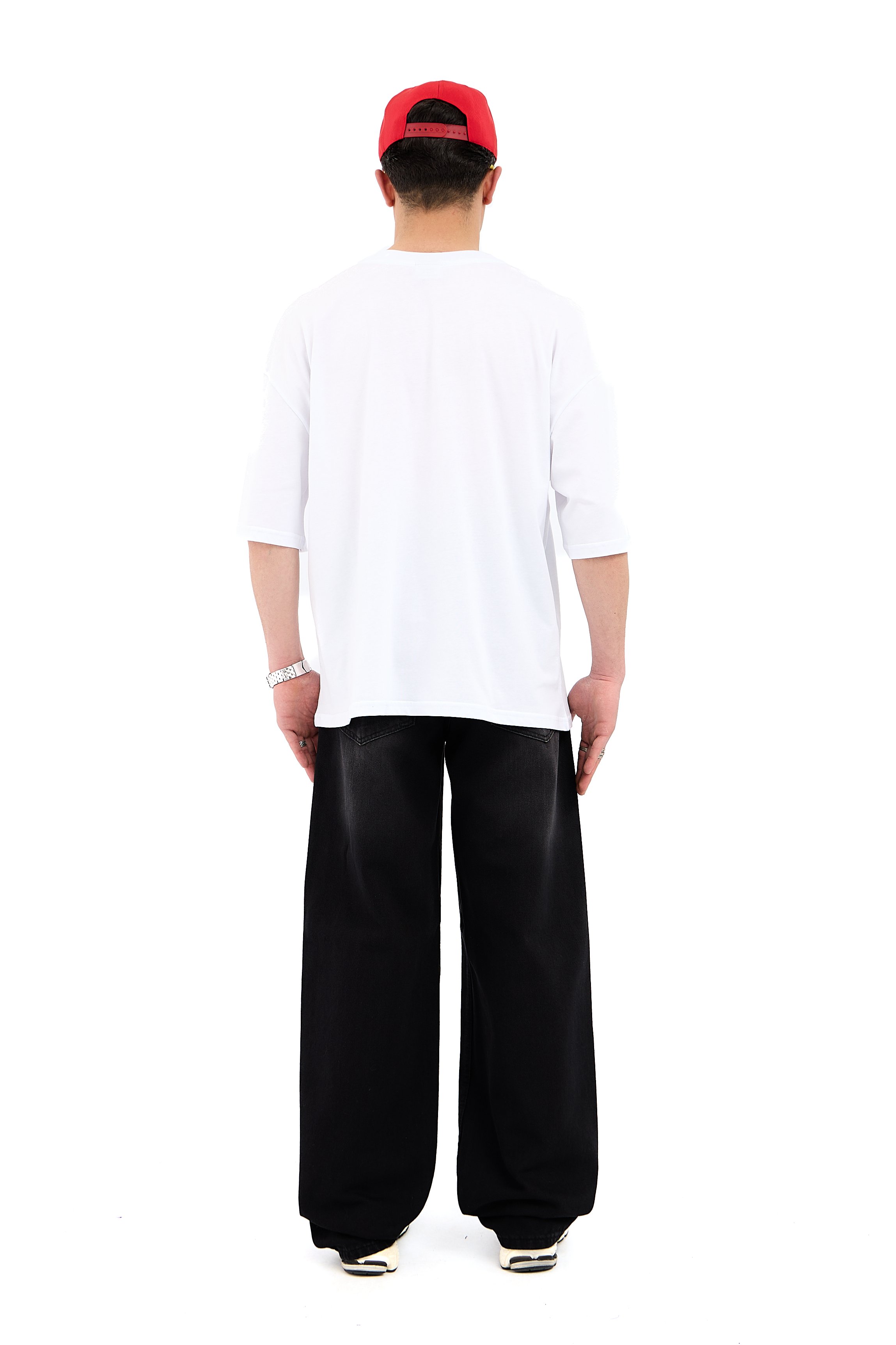 Basic Siyah Super Baggy Jean