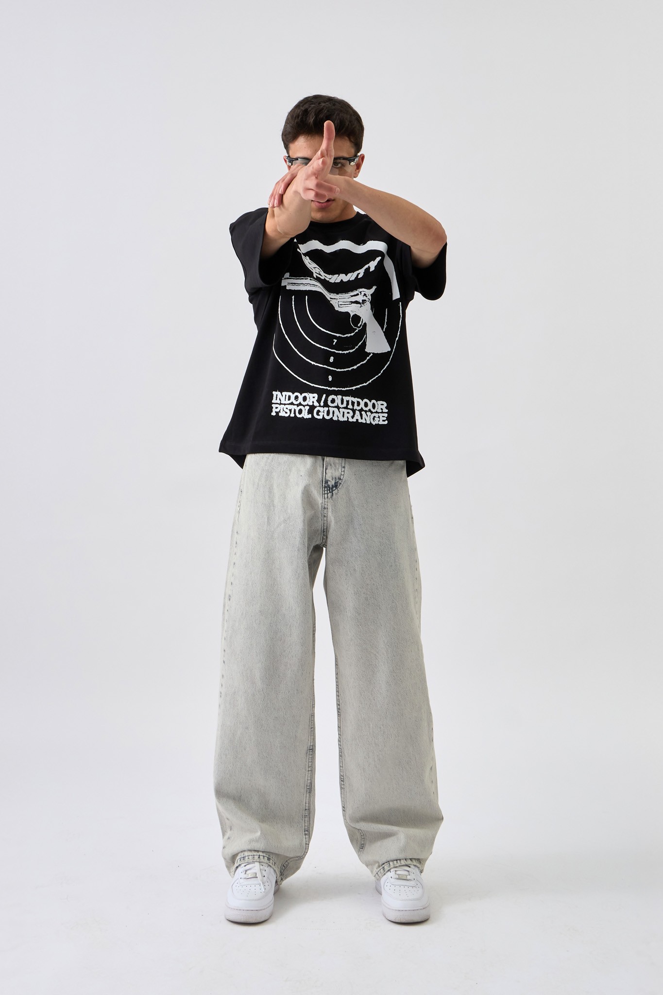 Pistol Print Oversize Baskılı Tişört