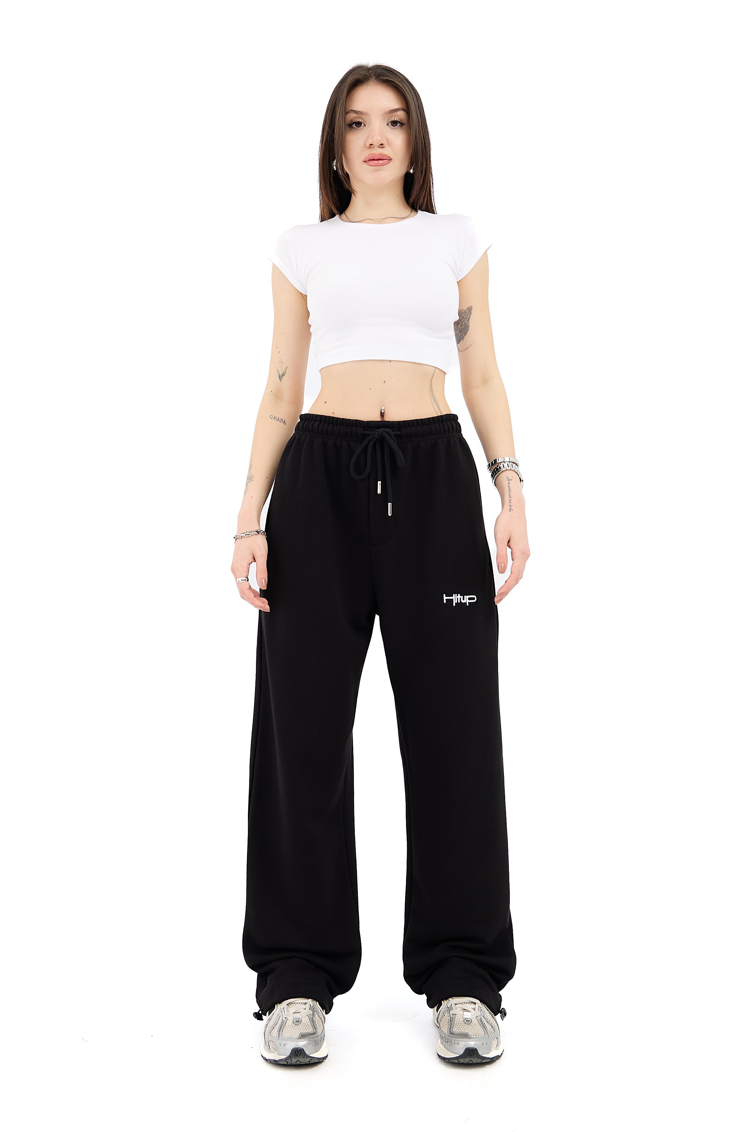 Hitup Premium Ayarlanabilir Paça Baggy Eşofman Altı - SİYAH