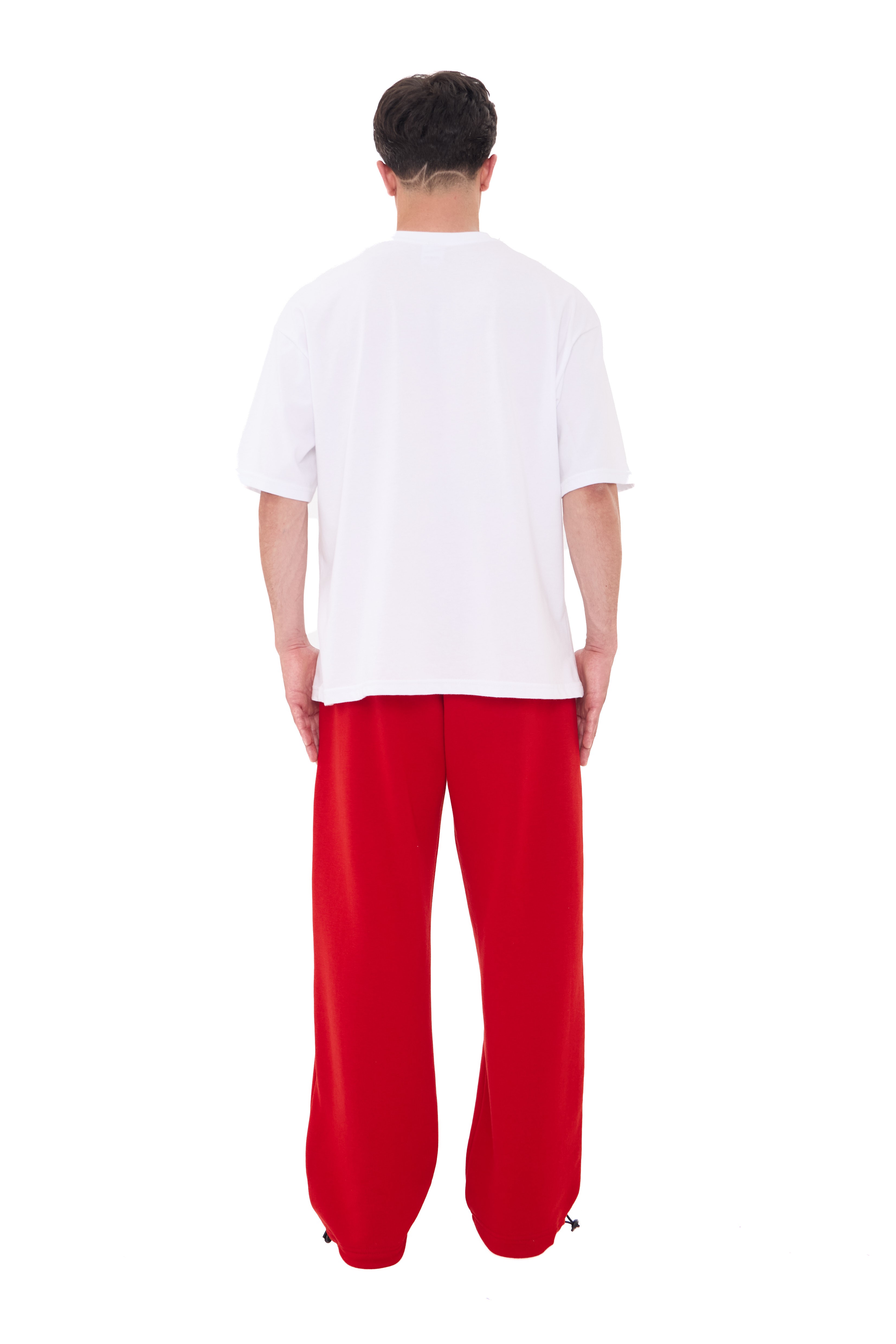  Hitup Premium Basic Ayarlanabilir Paça Oversize Eşofman Altı  - KIRMIZI