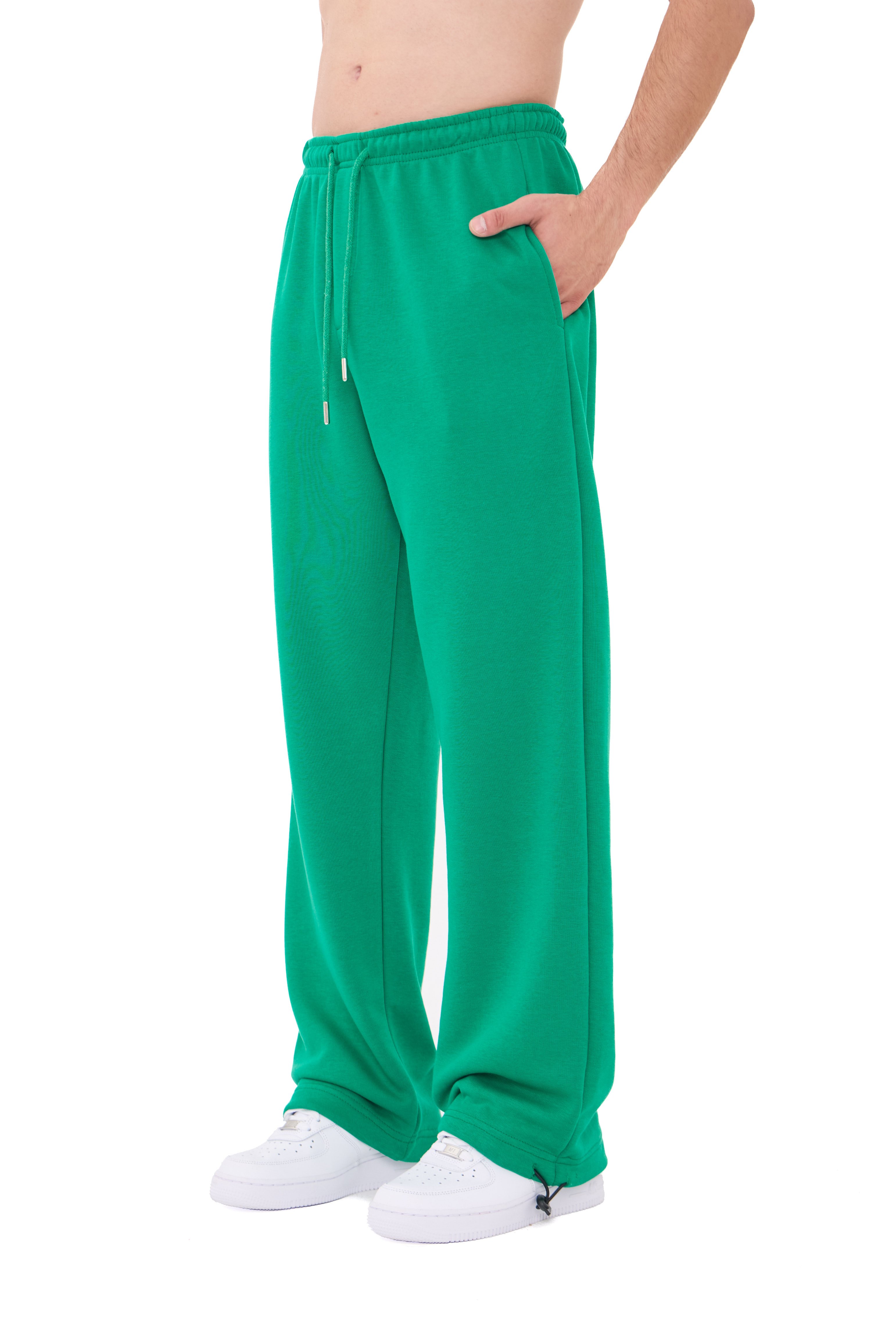  Hitup Premium Basic Ayarlanabilir Paça Oversize Eşofman Altı  - YEŞİL