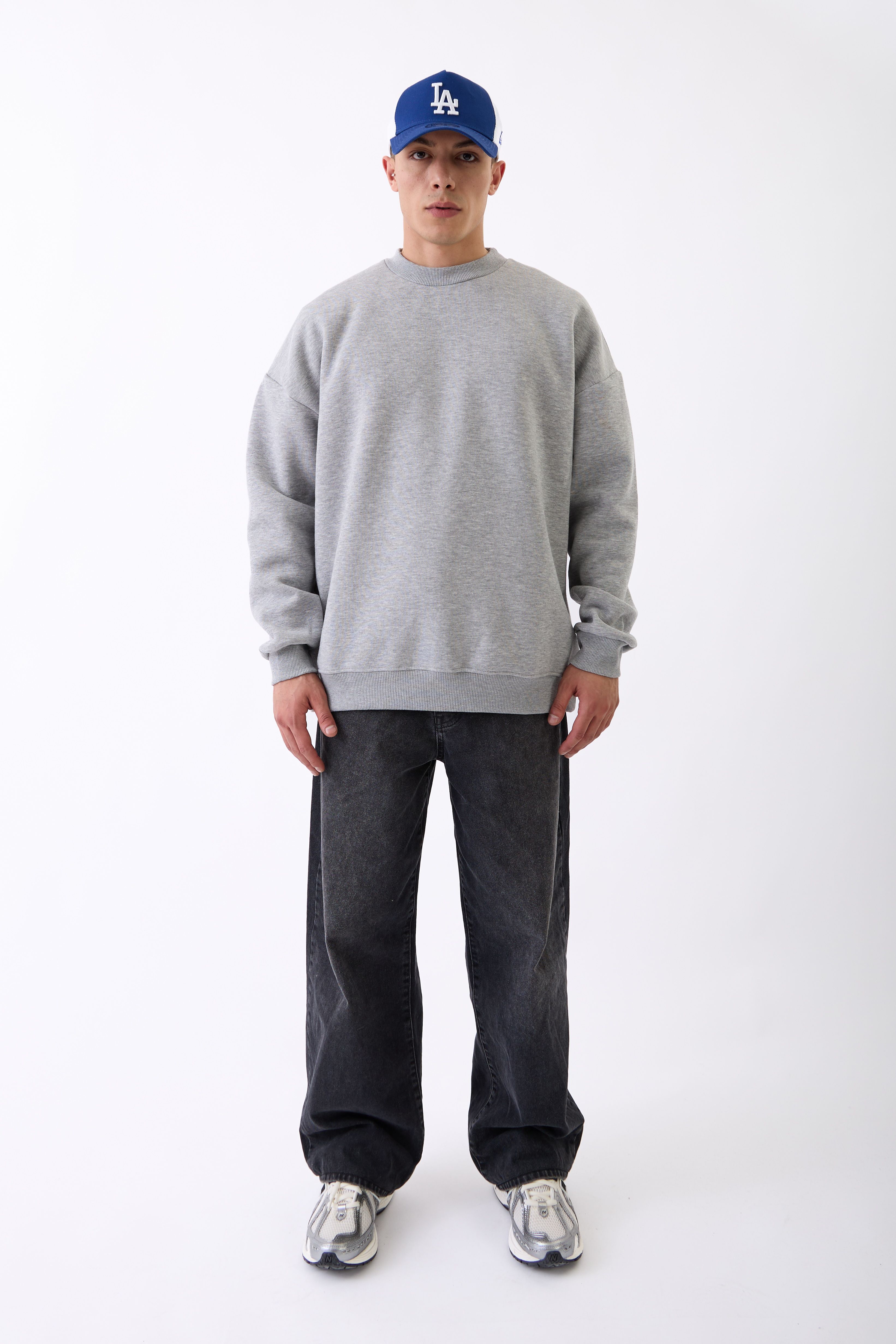 Basic Oversize Sweatshirt - GRİ