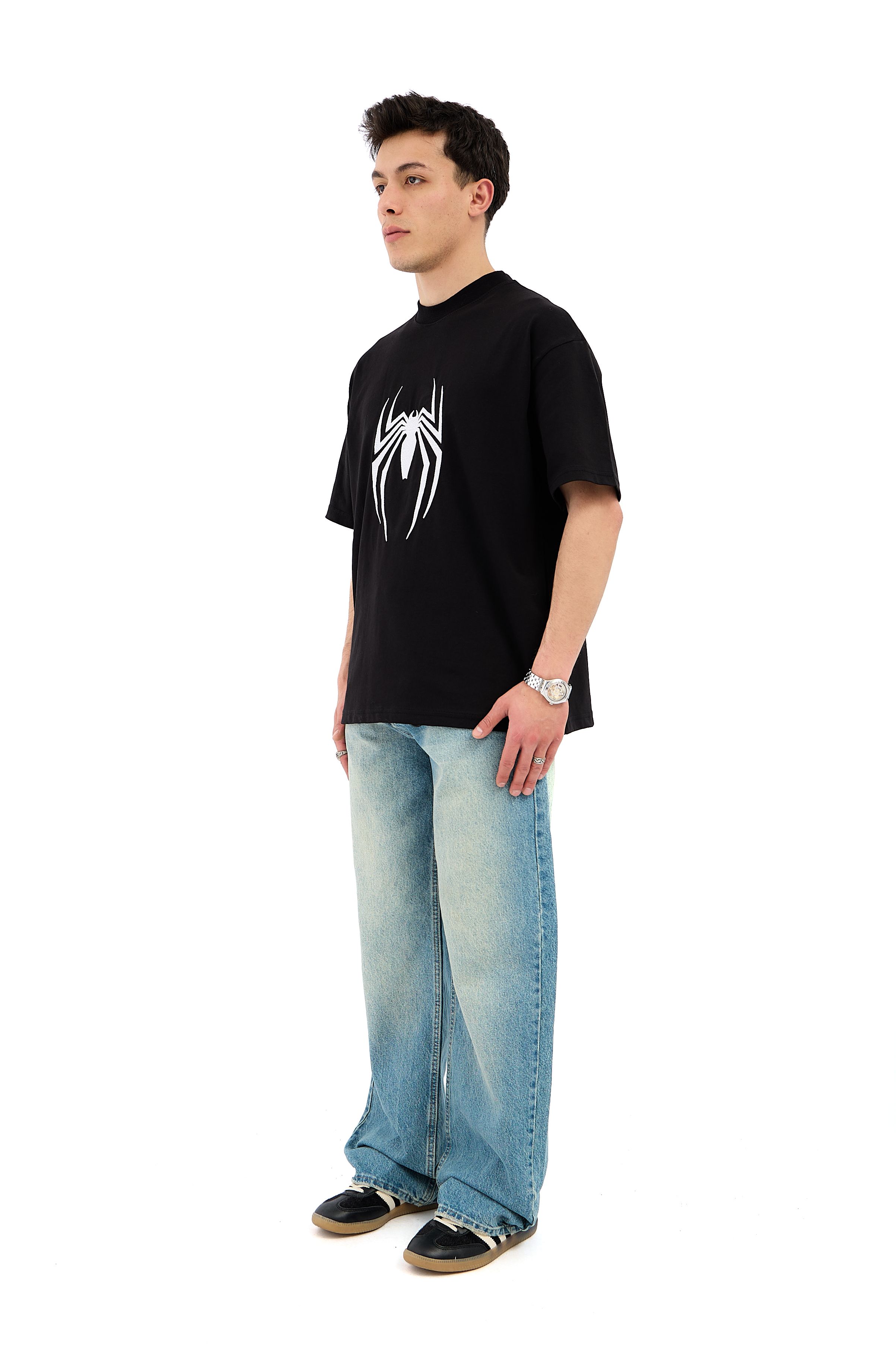 Spiderman Nakışlı Oversize Tişört 