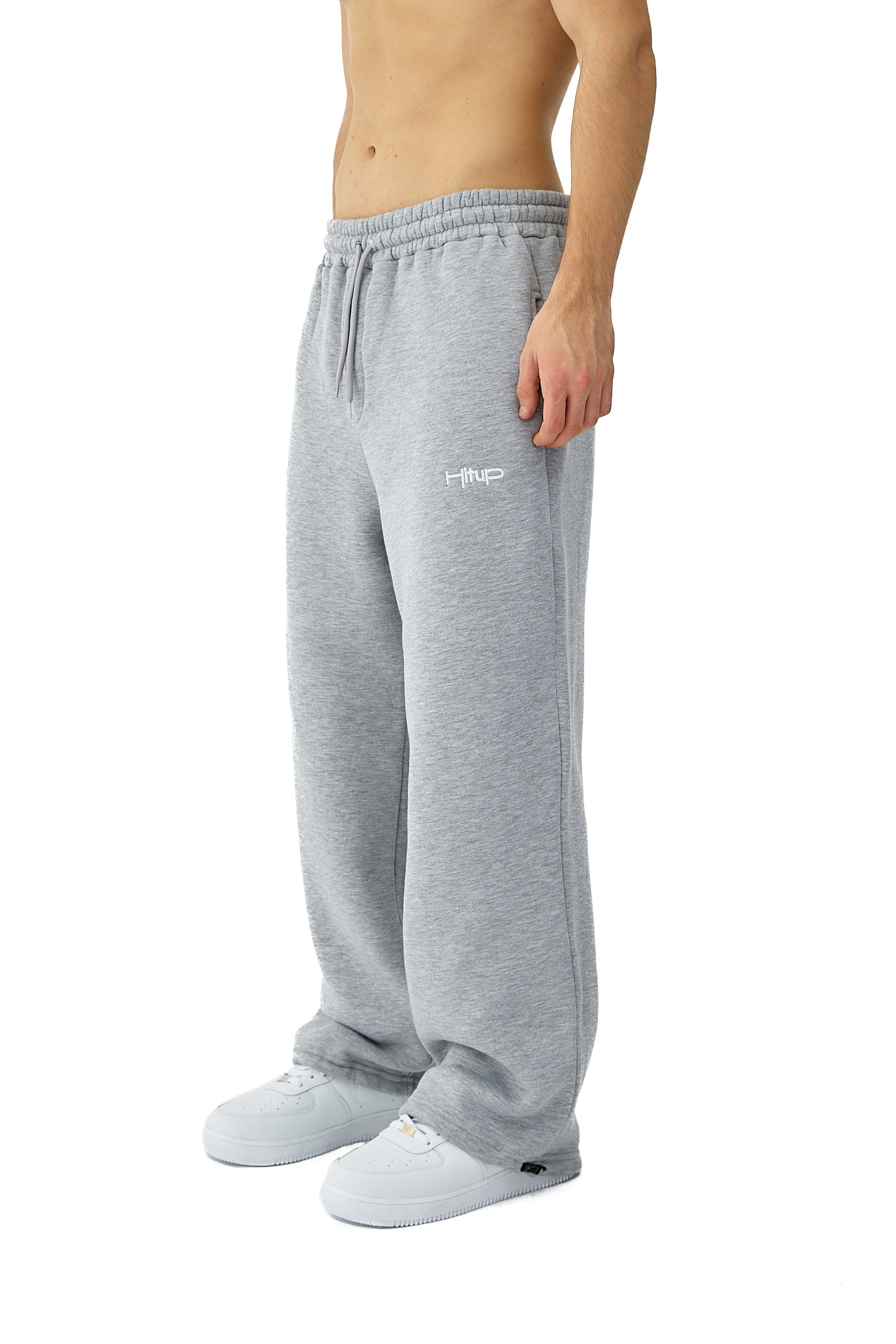 Kışlık Hitup Nakışlı Premium Ayarlanabilir Paça Oversize Eşofman Altı - GRİMELANJ