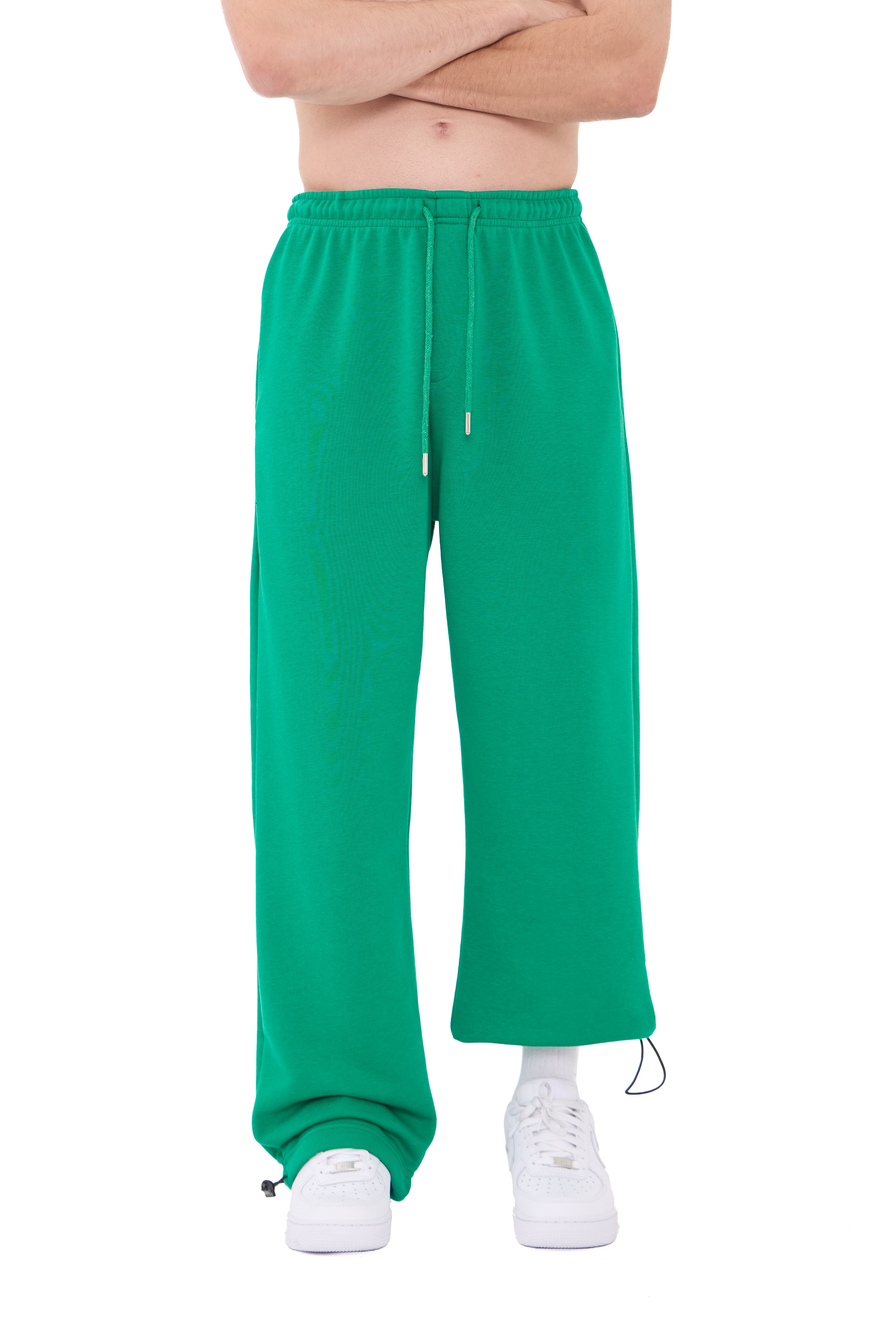  Hitup Premium Basic Ayarlanabilir Paça Oversize Eşofman Altı  - YEŞİL
