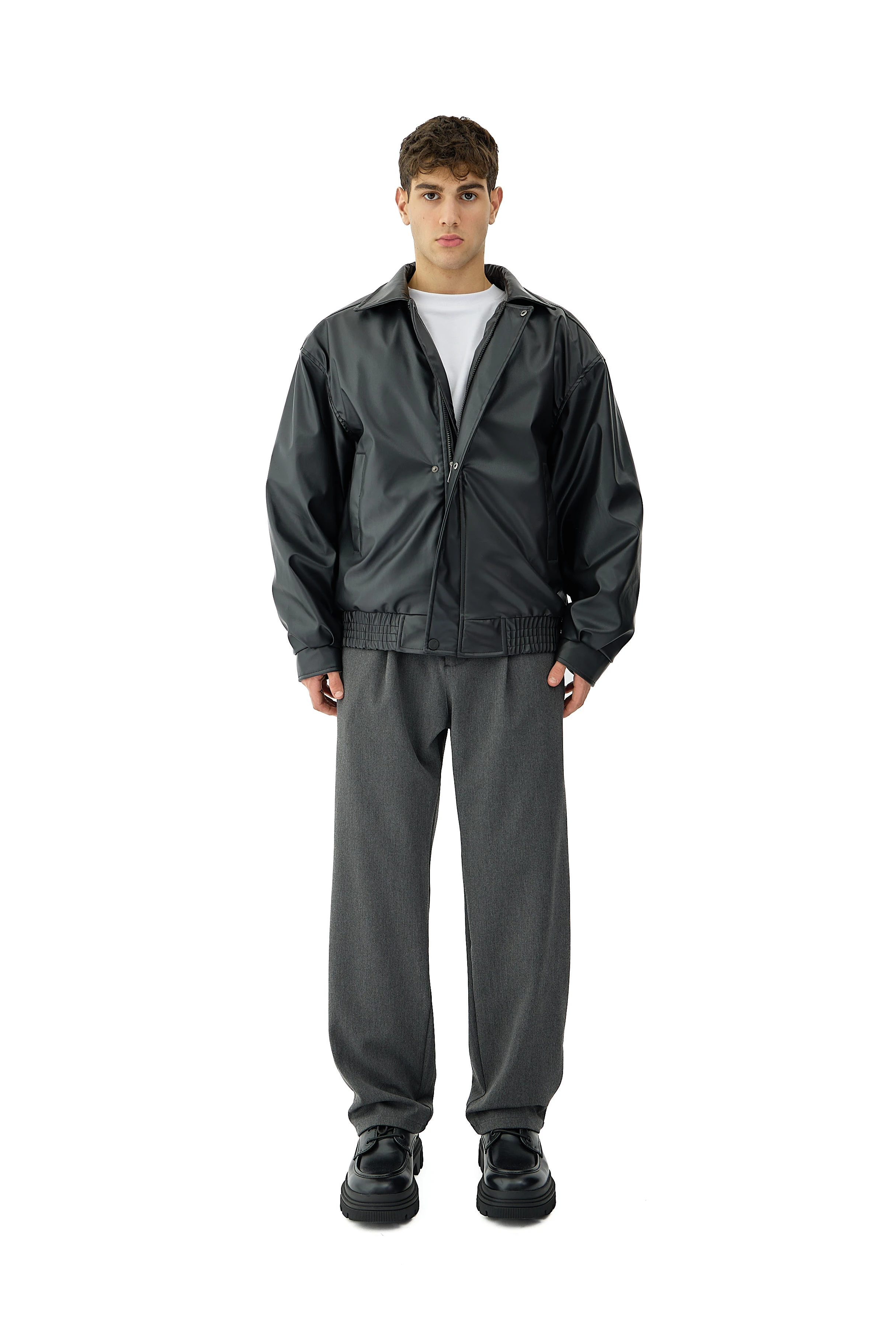 90's Oversize Bomber Deri Ceket