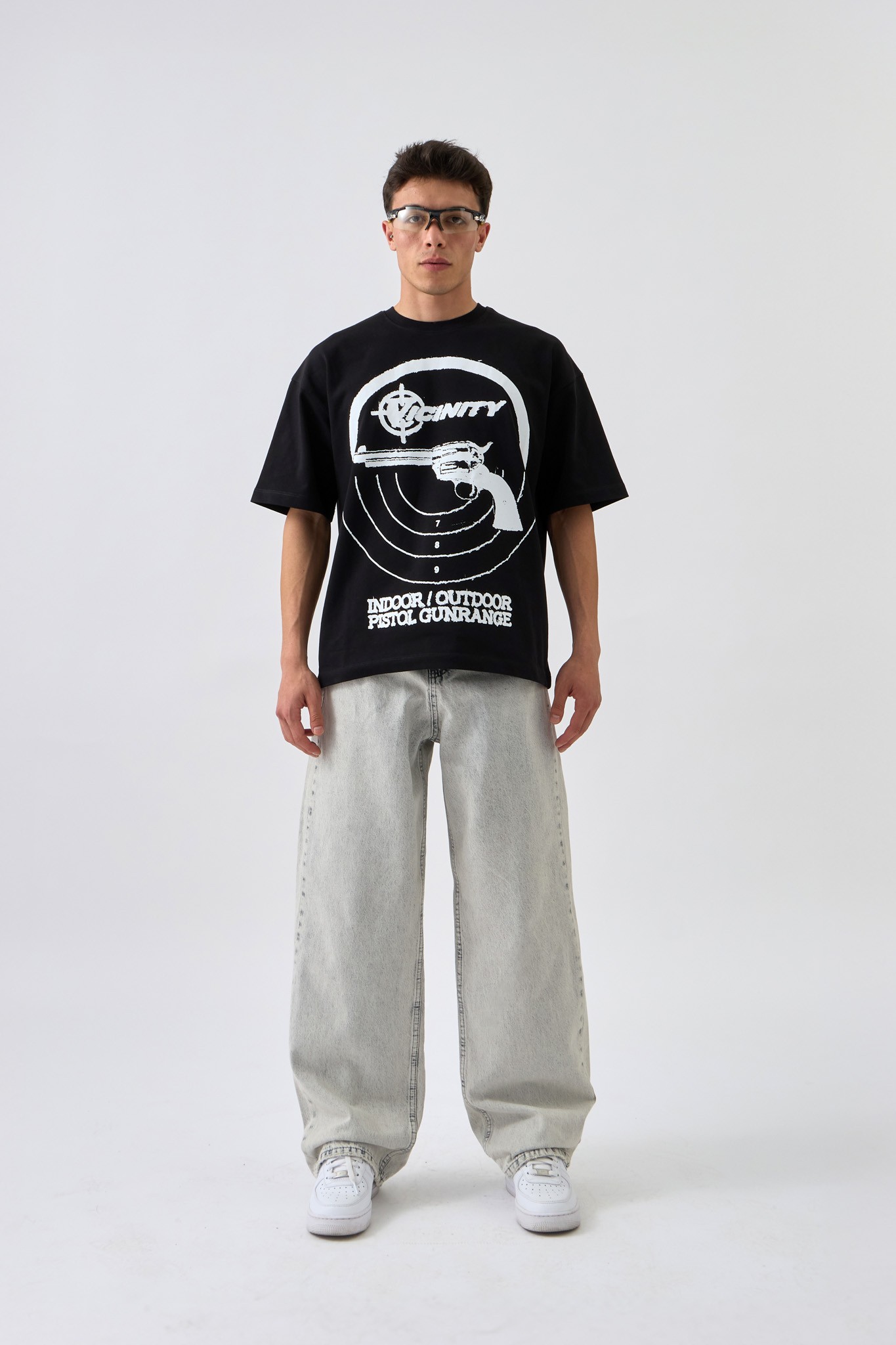 Pistol Print Oversize Baskılı Tişört