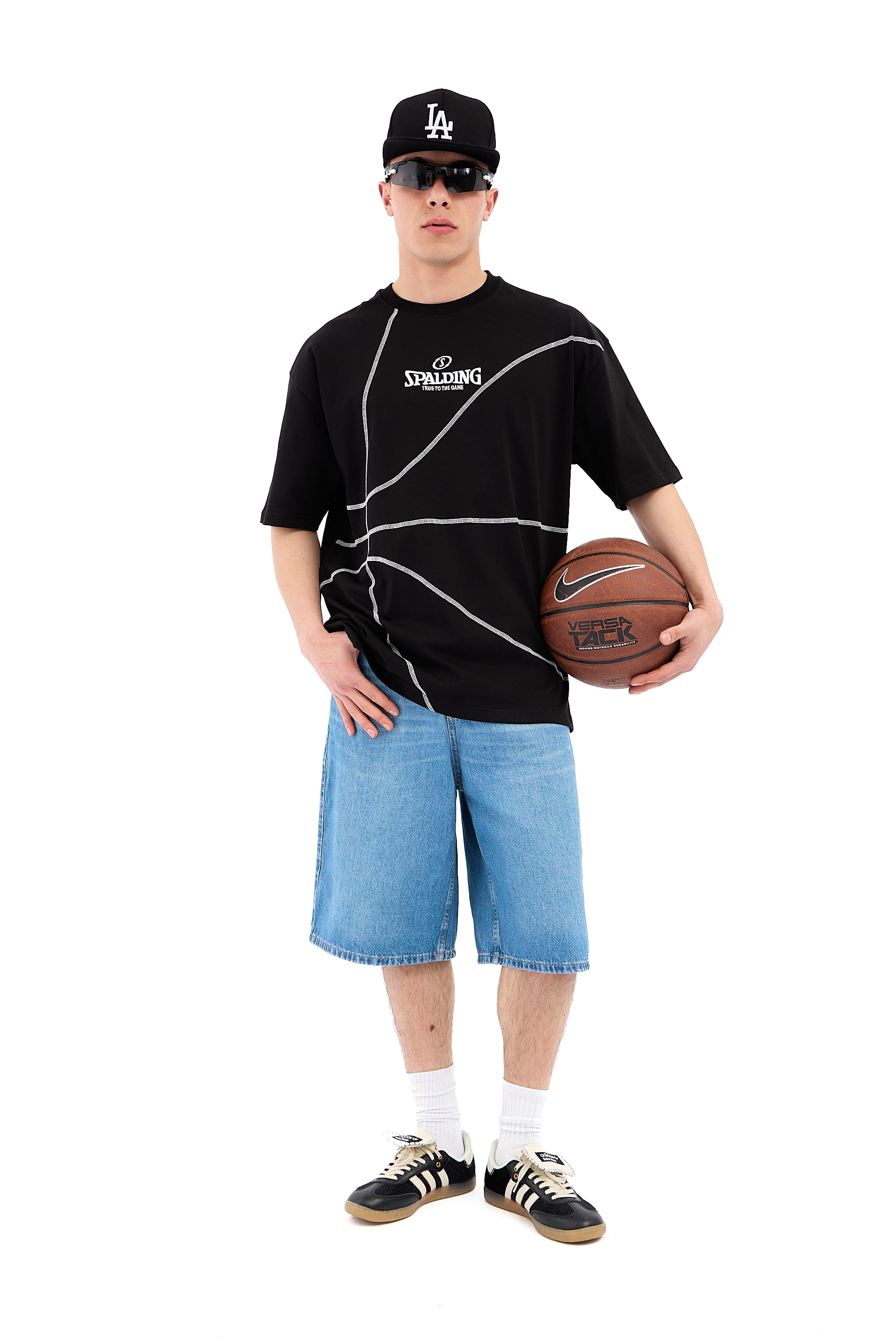 Spalding Nakış Detaylı Oversize Tişört