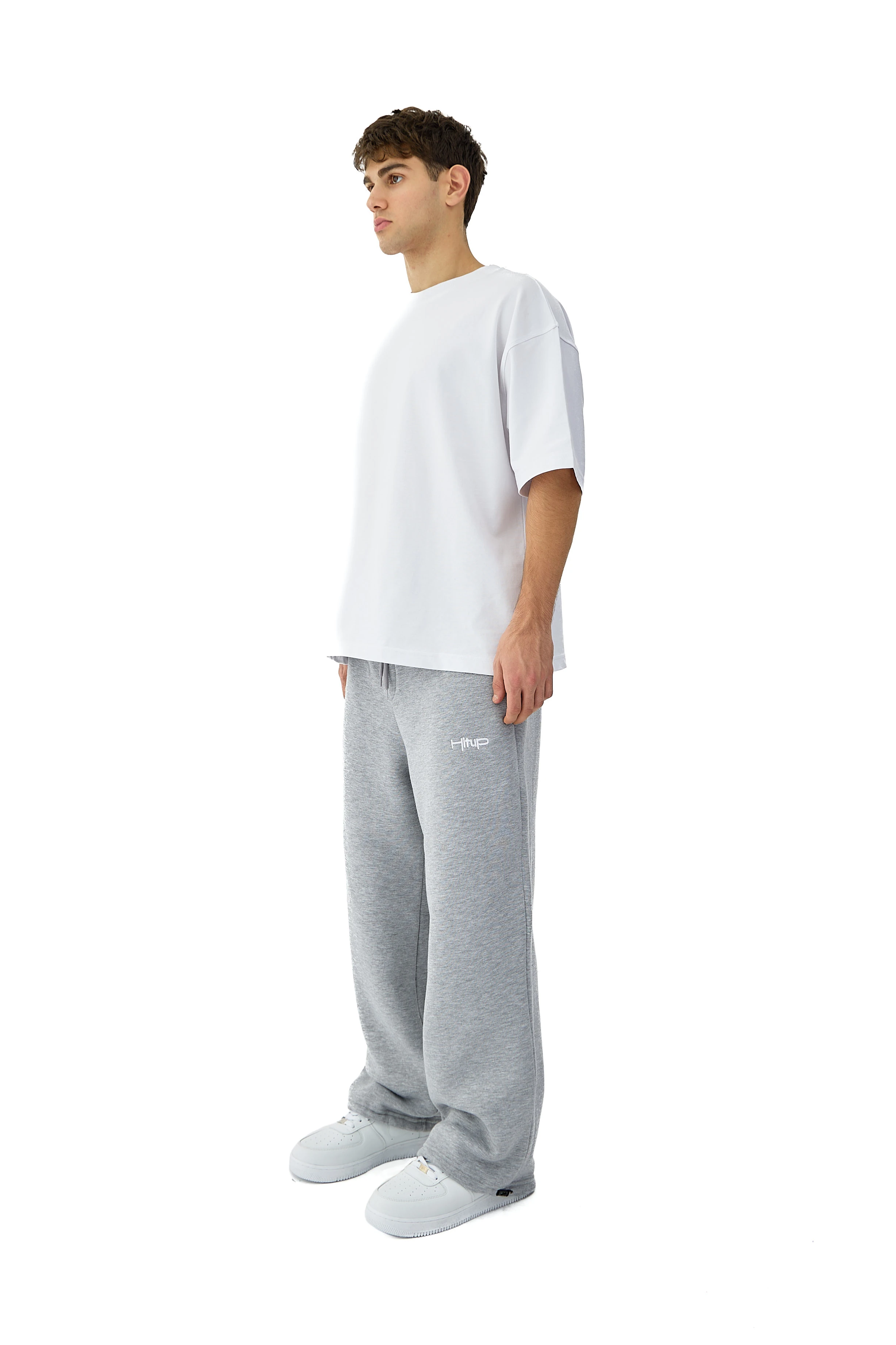 Kışlık Hitup Nakışlı Premium Ayarlanabilir Paça Oversize Eşofman Altı - GRİMELANJ