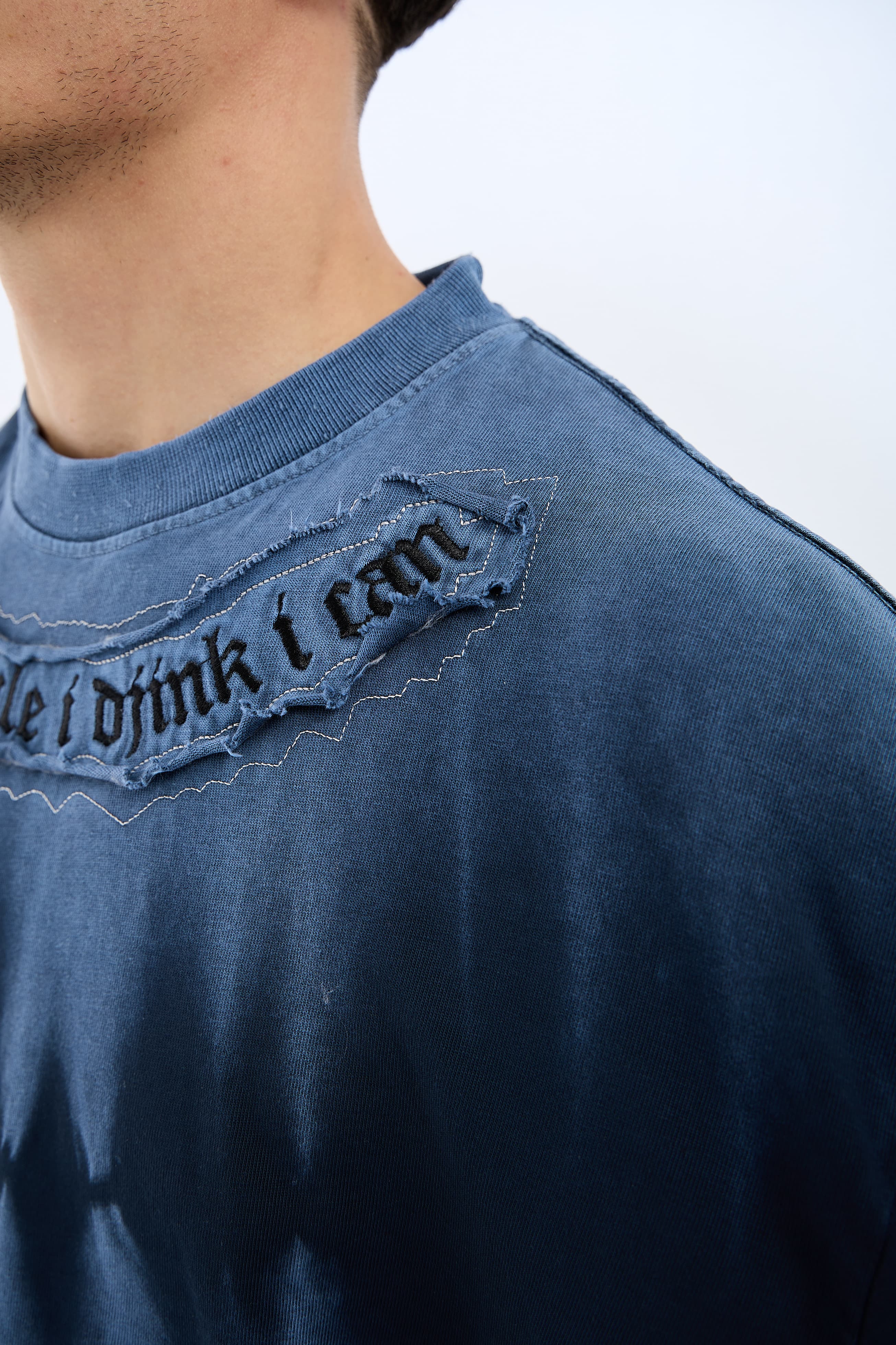 Andy Dad Nakışlı Premium Oversize Tişört - MAVİ