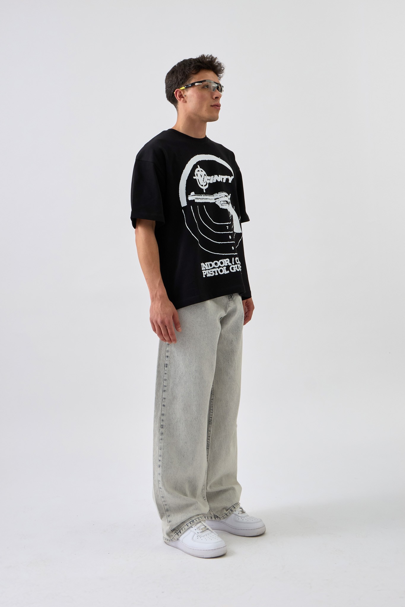 Pistol Print Oversize Baskılı Tişört